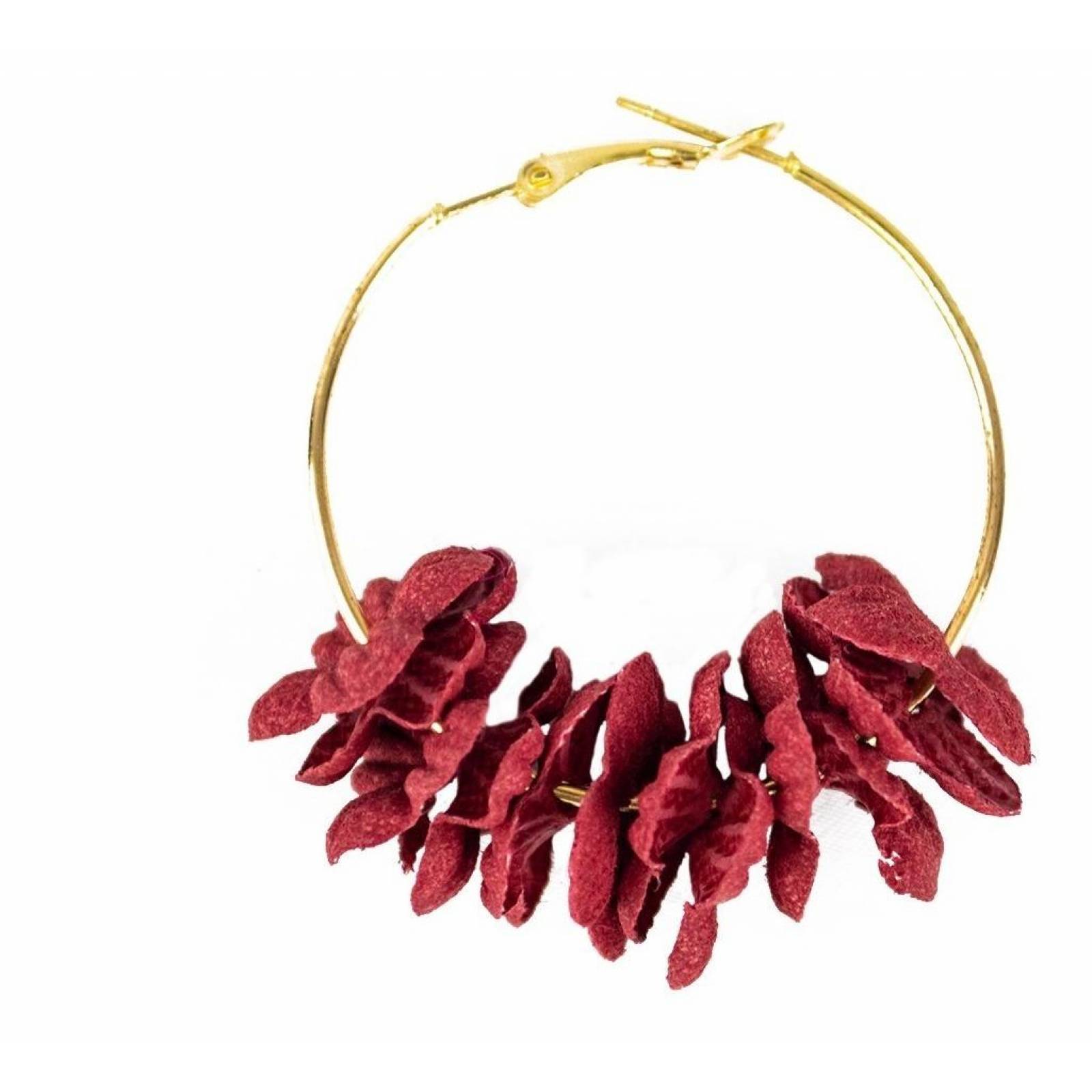 Arracadas Para Mujer De Flores J-010 GUINDA