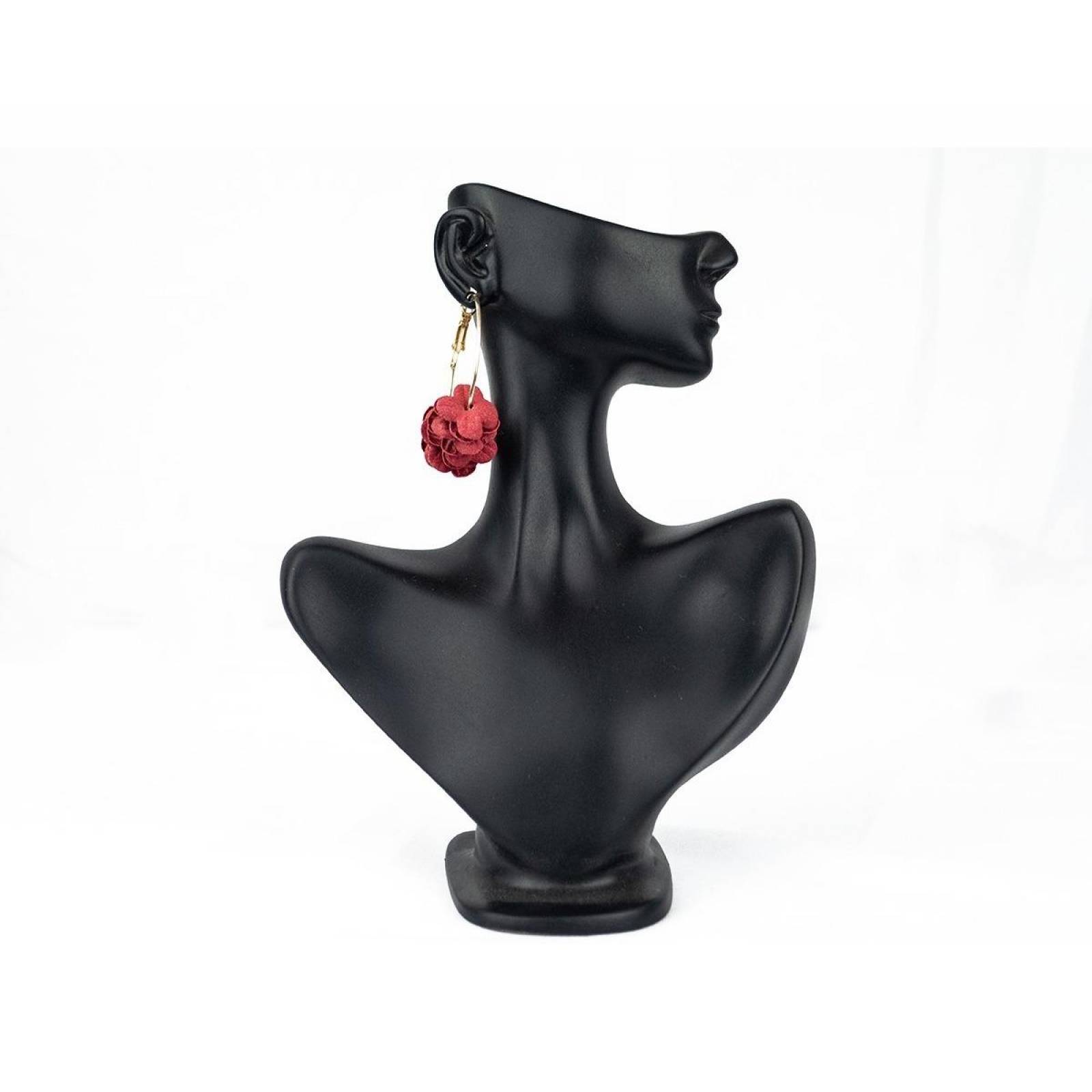 Arracadas Para Mujer De Flores J-010 GUINDA