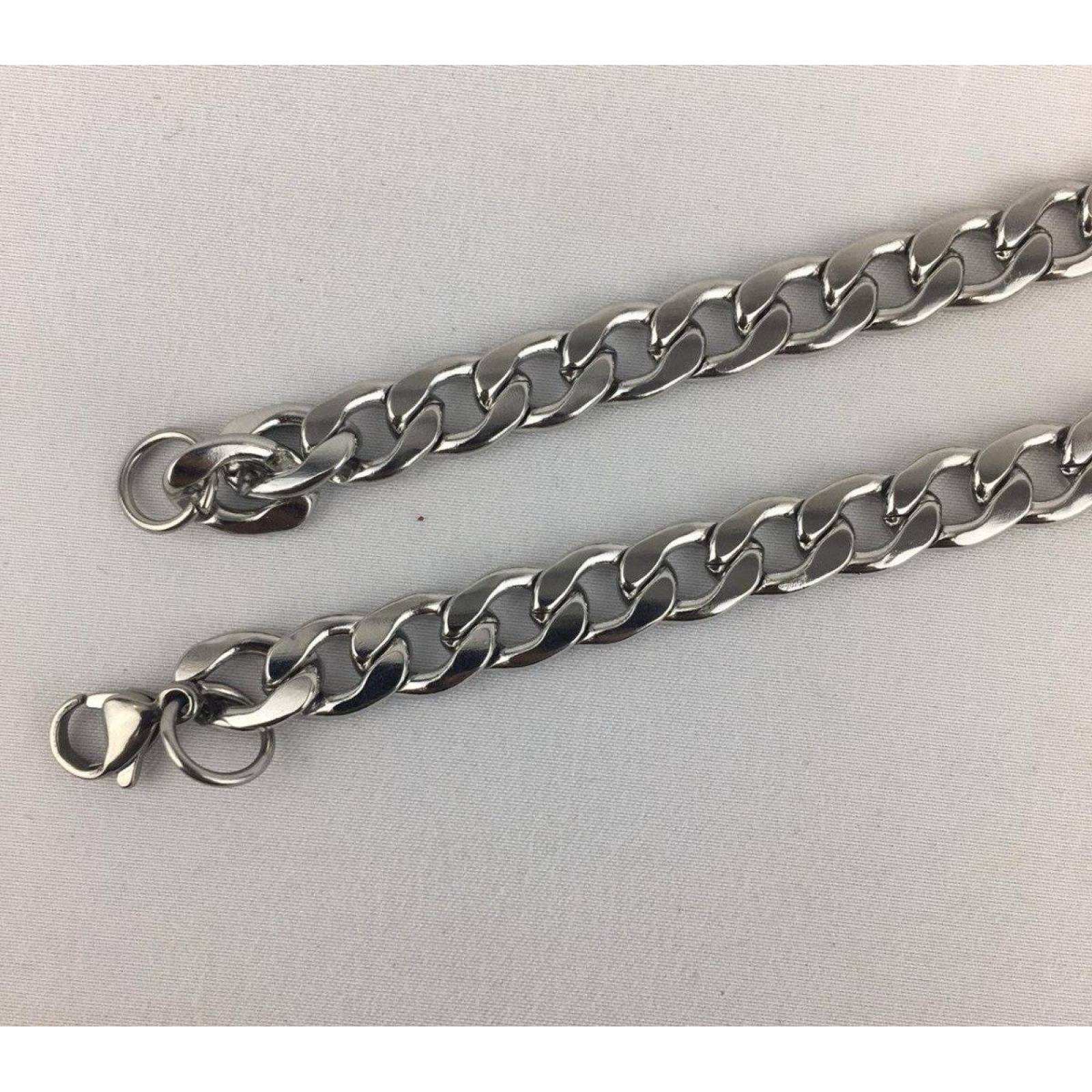 Cadena Tejido Cubano Acero Inoxidable Grosor 9.5mm Mpb-576 LARGO 70 cm / GROSOR 9.5 mm 9.5 mm GROSOR / 70 cm LARGO