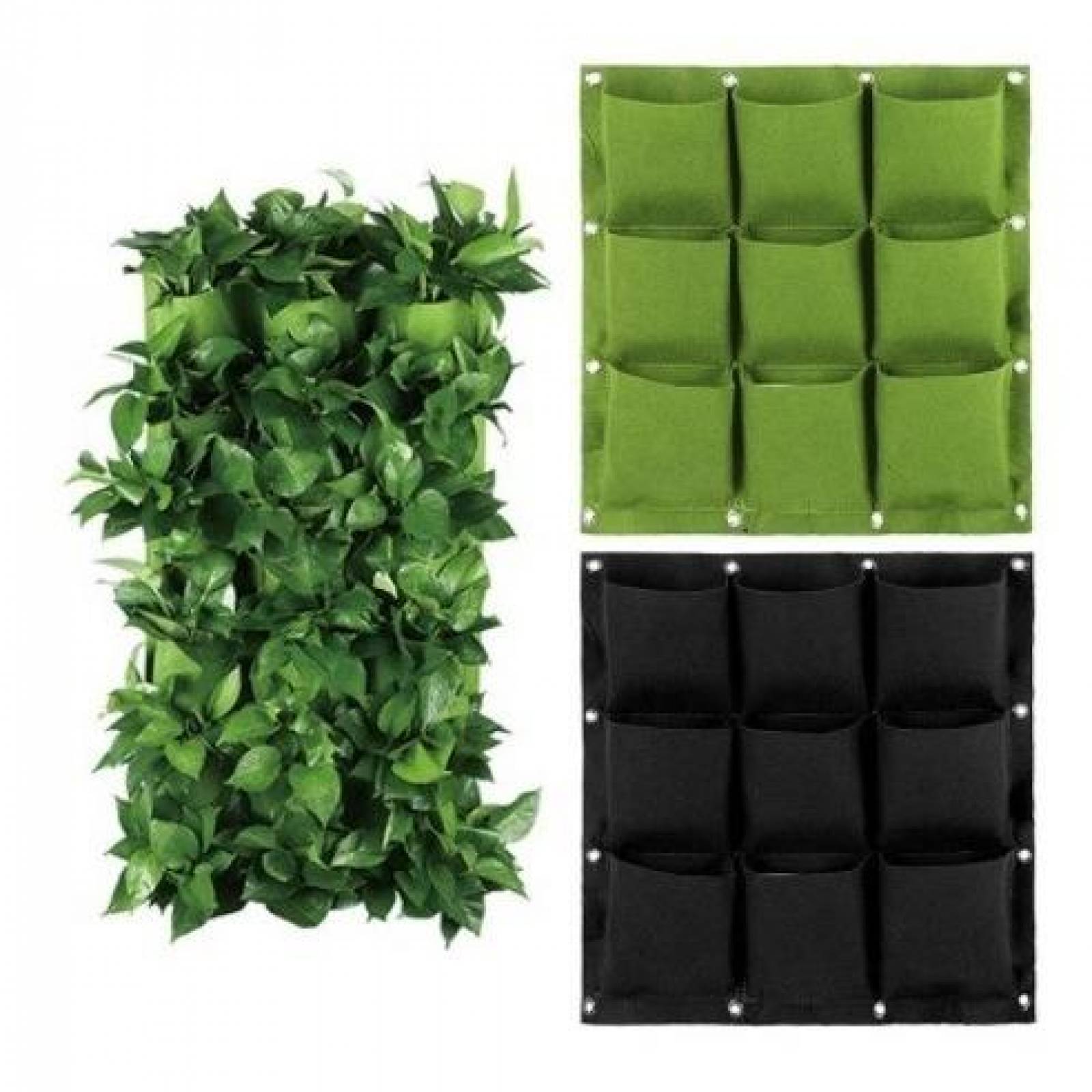 Bolsa De Cultivo Para Jardín En La Pared Vertical V-147 Verde