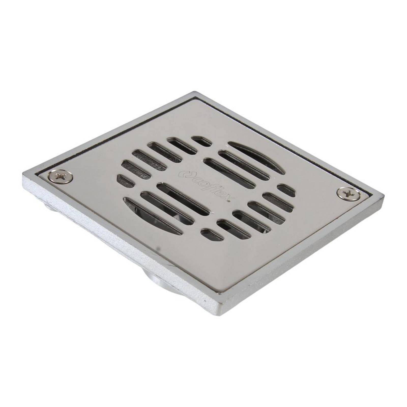 Coladera Laton Cuadrada Con Rejilla De Acero 