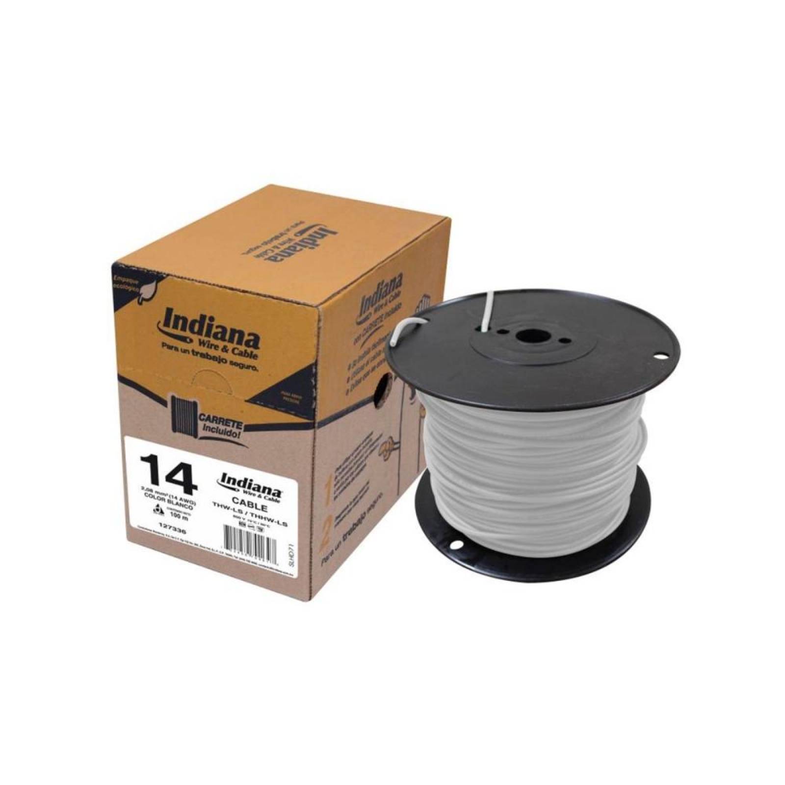 Cable Indiana Thw-ls/thhw-ls Calibre 14 Blanco 100 M 