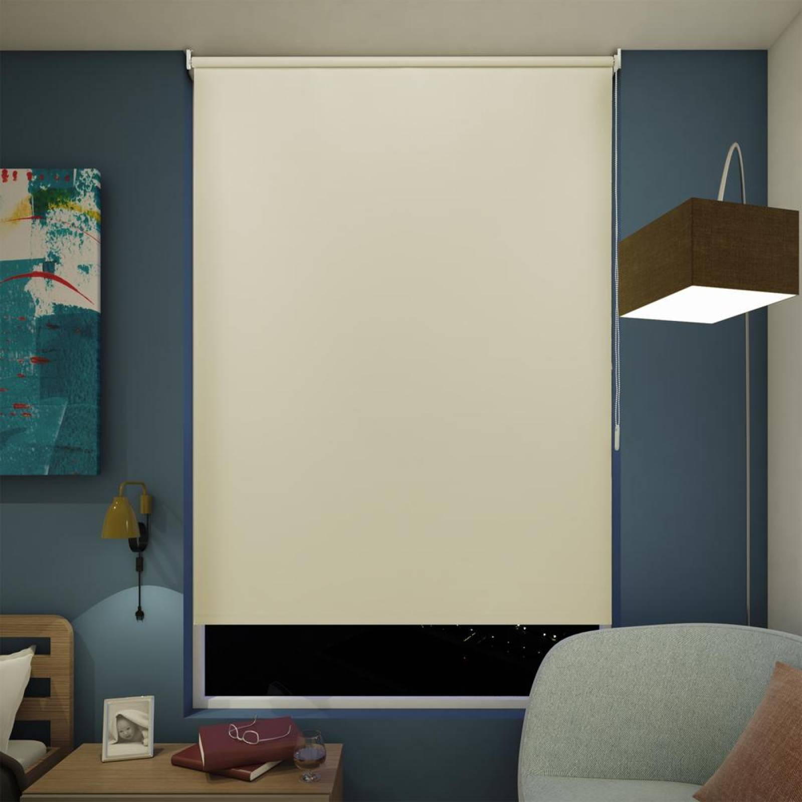 Cortina Enrollable Blackout 120x180cm Marfil 