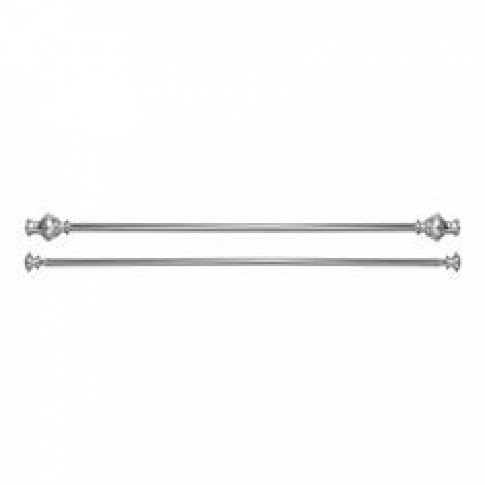 Set De Cortinero Doble Ajustable De 71 A 122 Cm Plata 