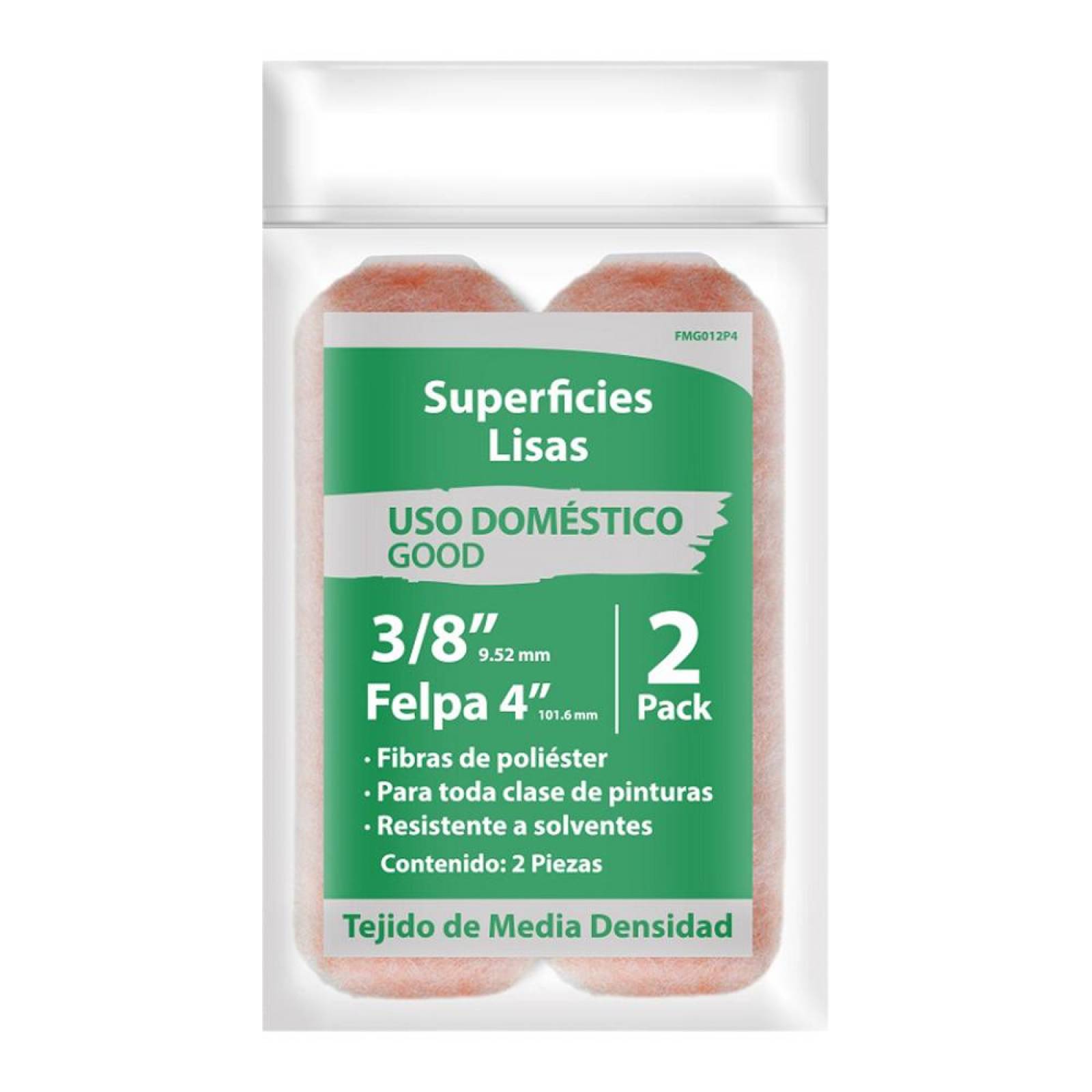2 Pack Felpa Uso Domestico 4 X 3/8 