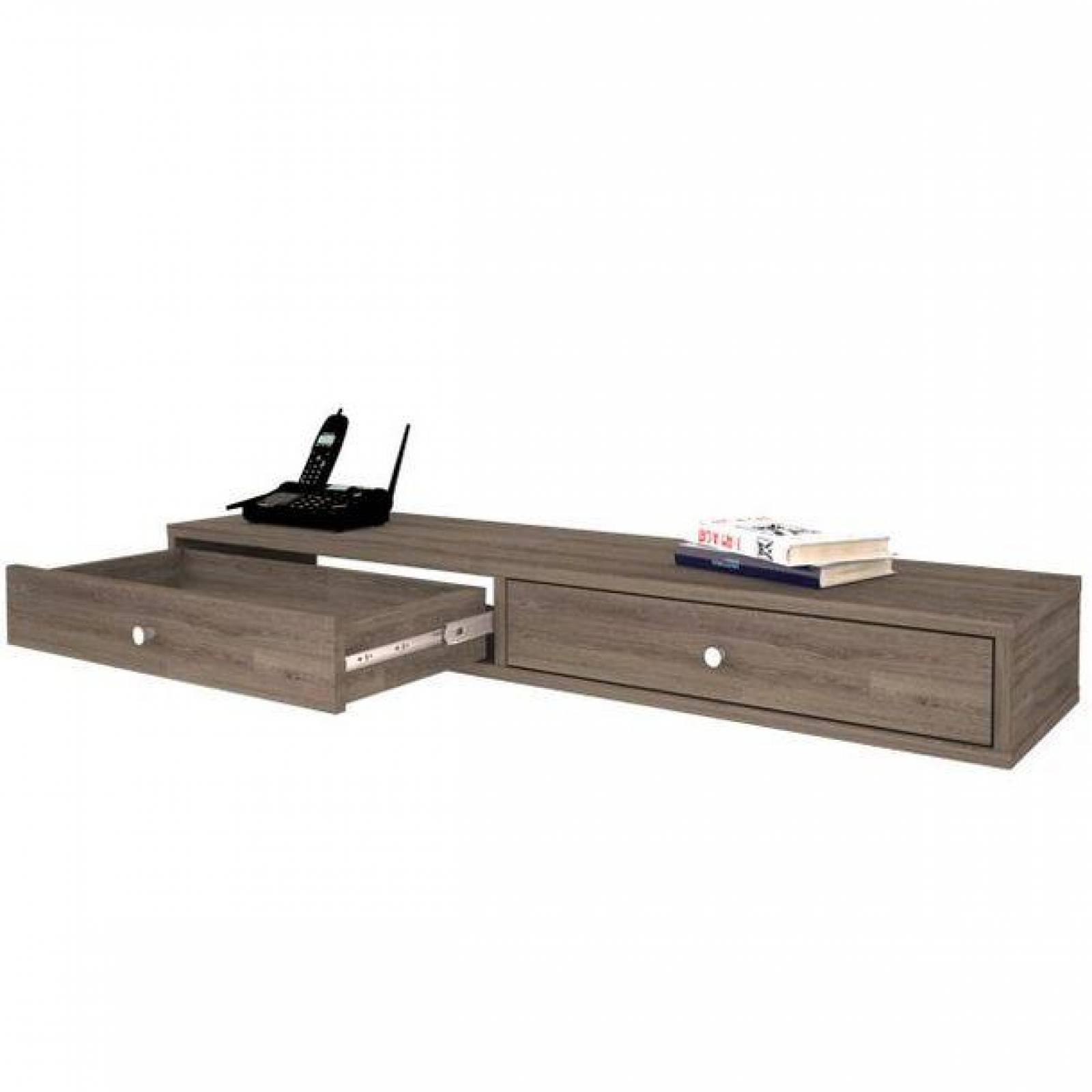 Repisa Doble Cajón Rustic Oak 120x29x13 Cm 