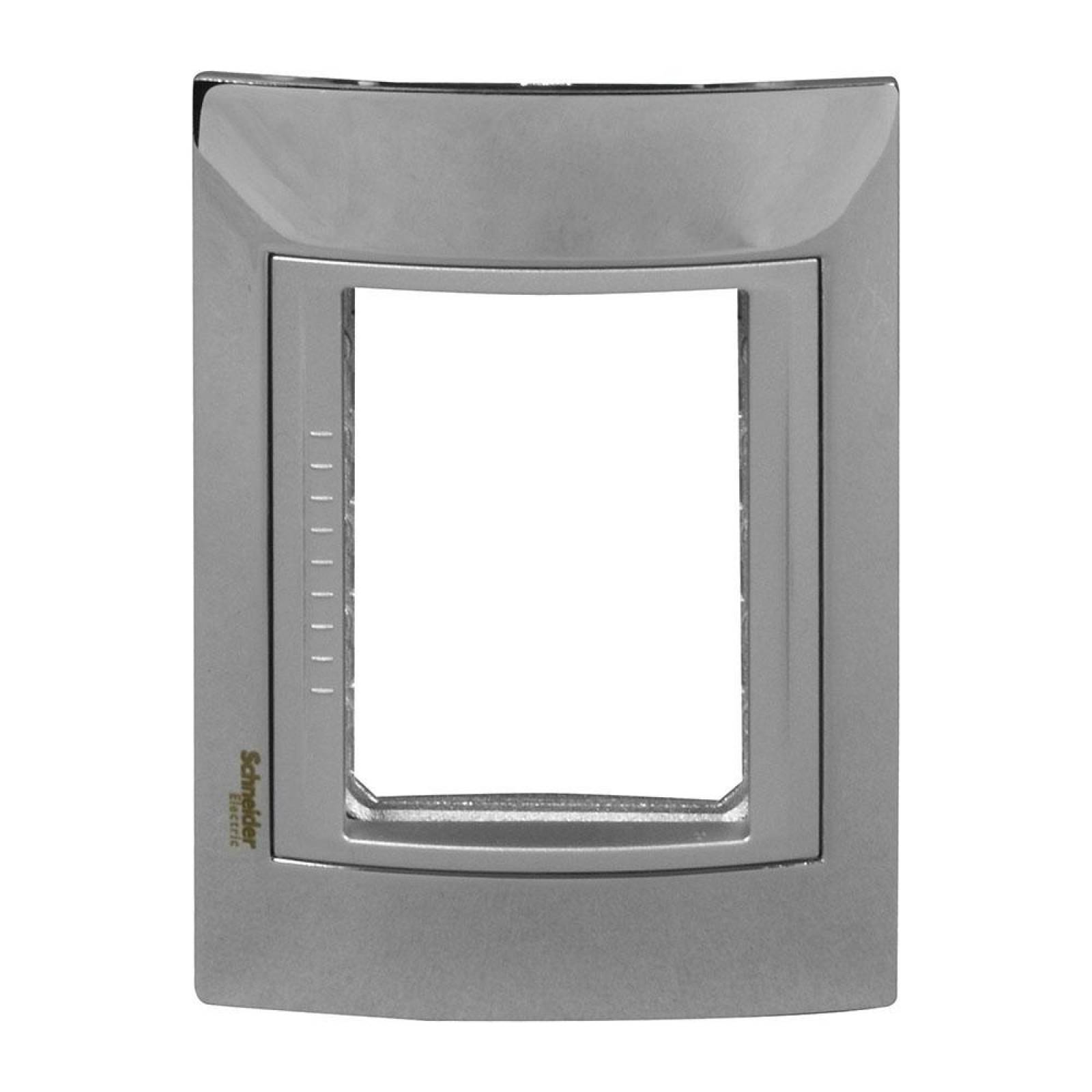 Placa De 3 Módulos Metal Plata