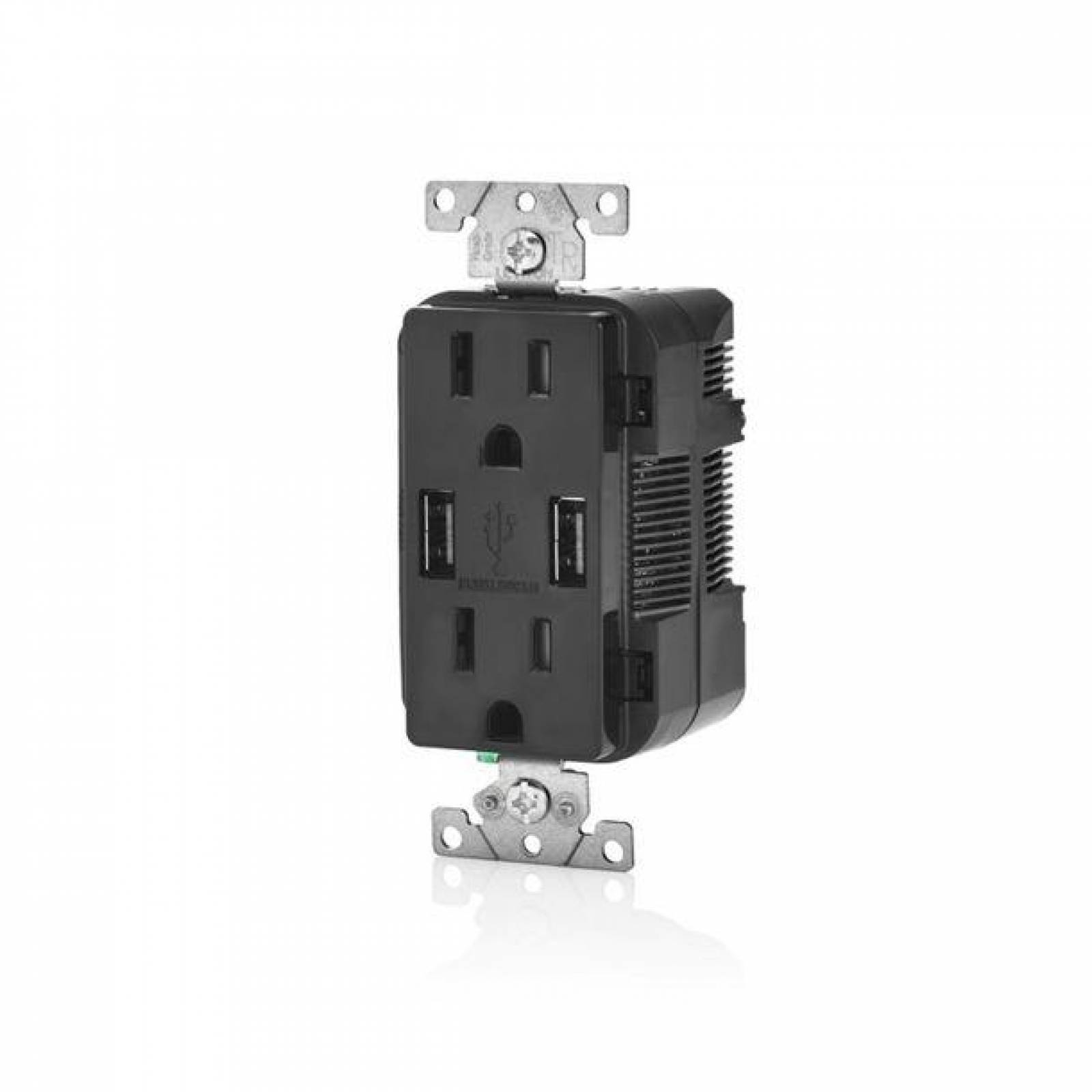 Contacto Dúplex Cargador Usb Negro