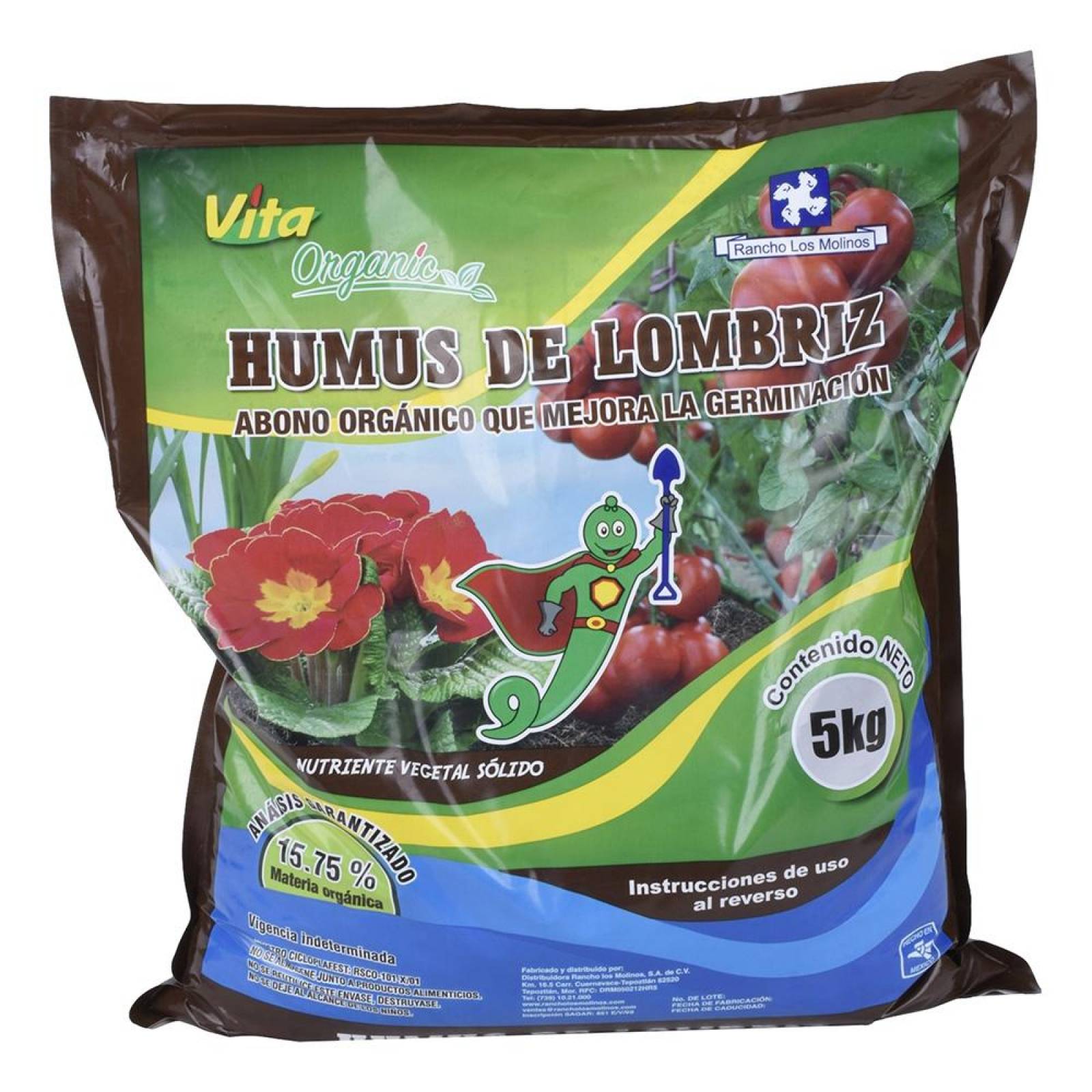 Humus De Lombriz De 5 Kilogramos Vita Organic 
