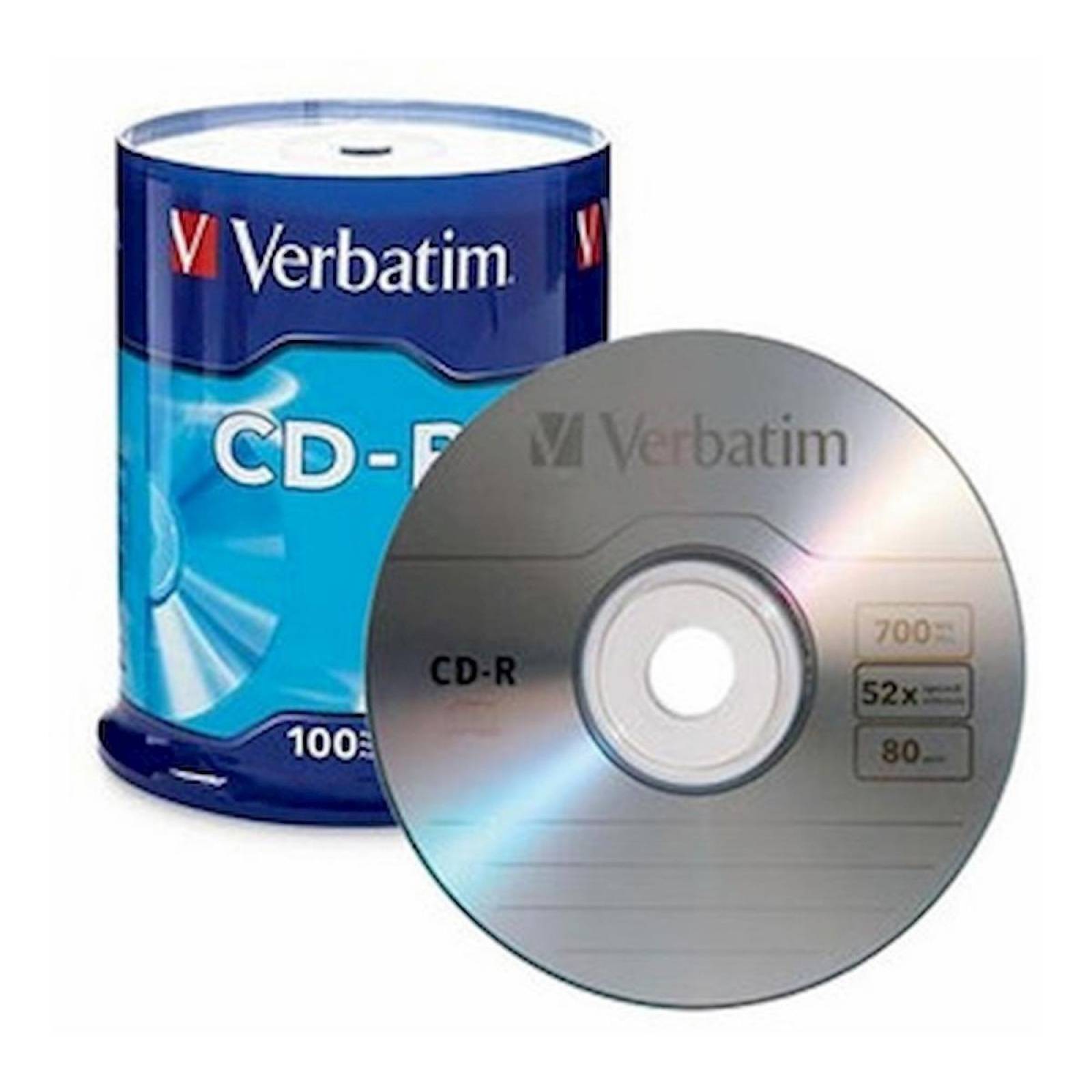 Disco Compact Verbatim Cdr 52x 700mb Impri/100piezas Blanco 