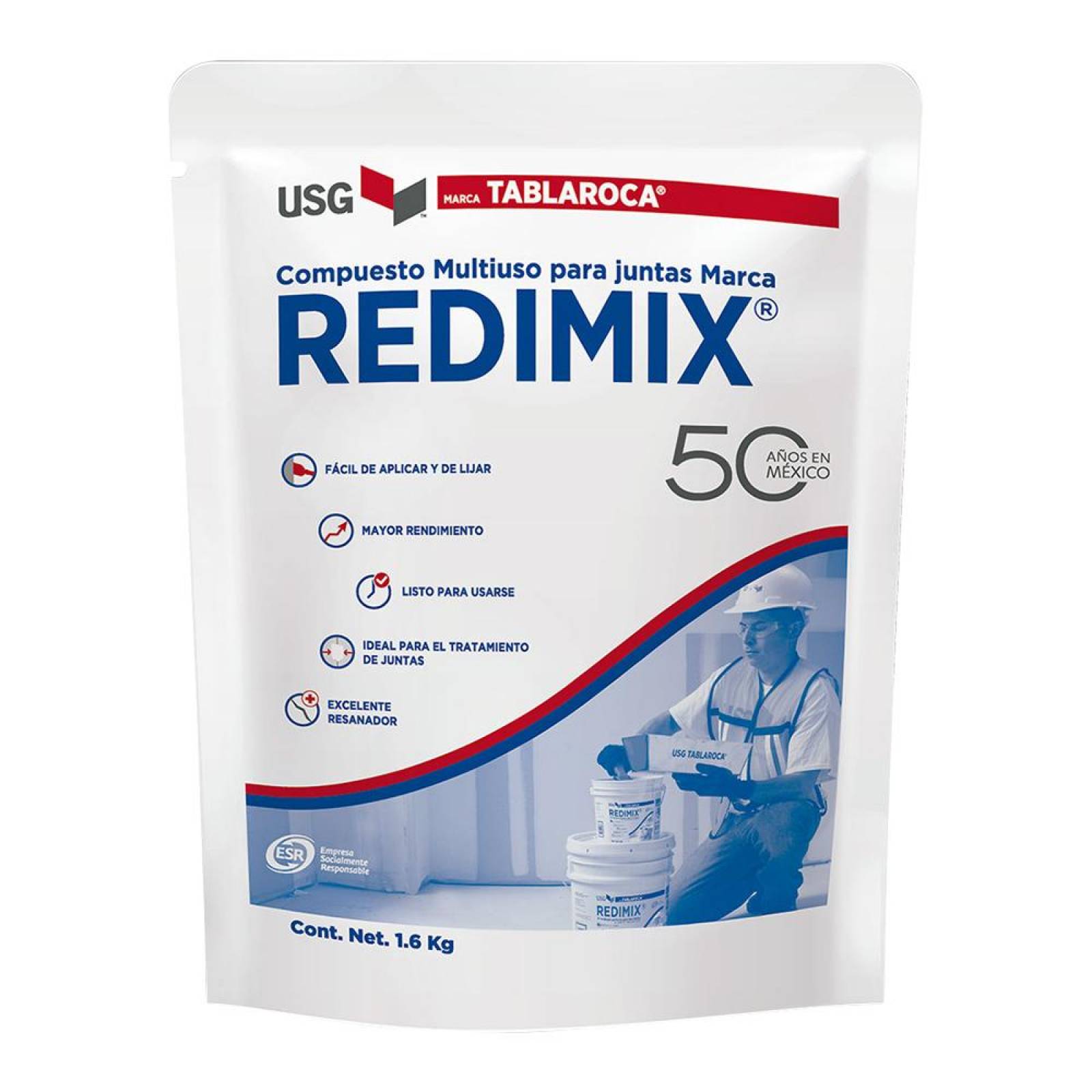 Compuesto Multiuso Para Juntas Blanco De 1.6 Kg 