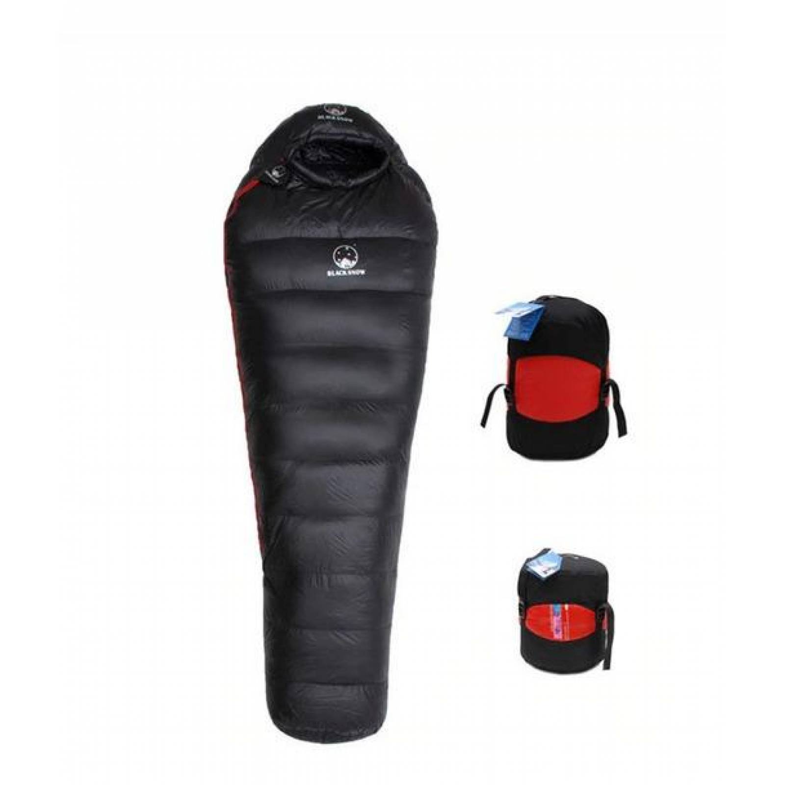 Sleeping Bag Black Snow 700g Bolsa Dormir -5c Relleno Pluma De Ganso Temperaturas Frias Campismo Ex Negro