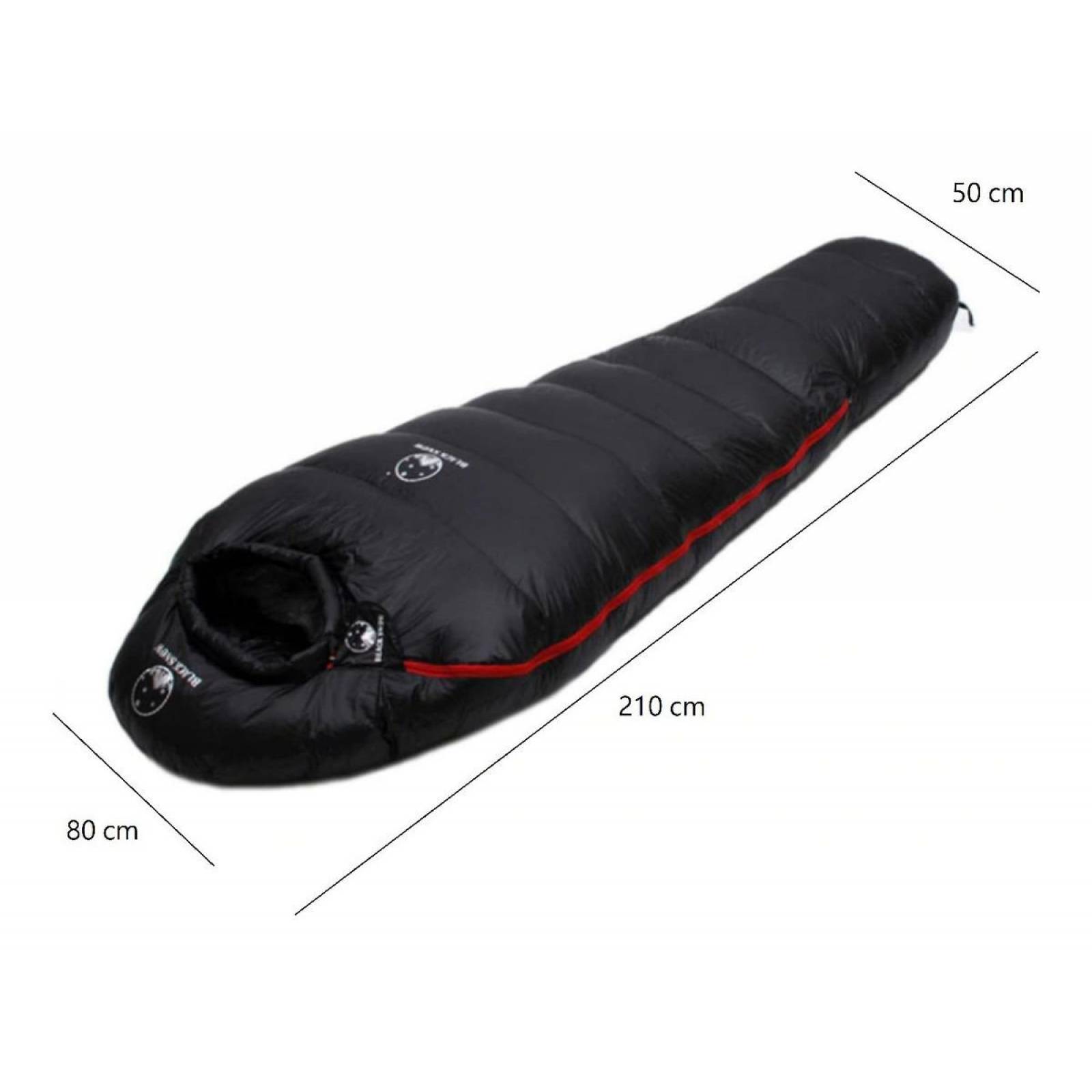 Sleeping Bag Black Snow 700g Bolsa Dormir -5c Relleno Pluma De Ganso Temperaturas Frias Campismo Ex Negro
