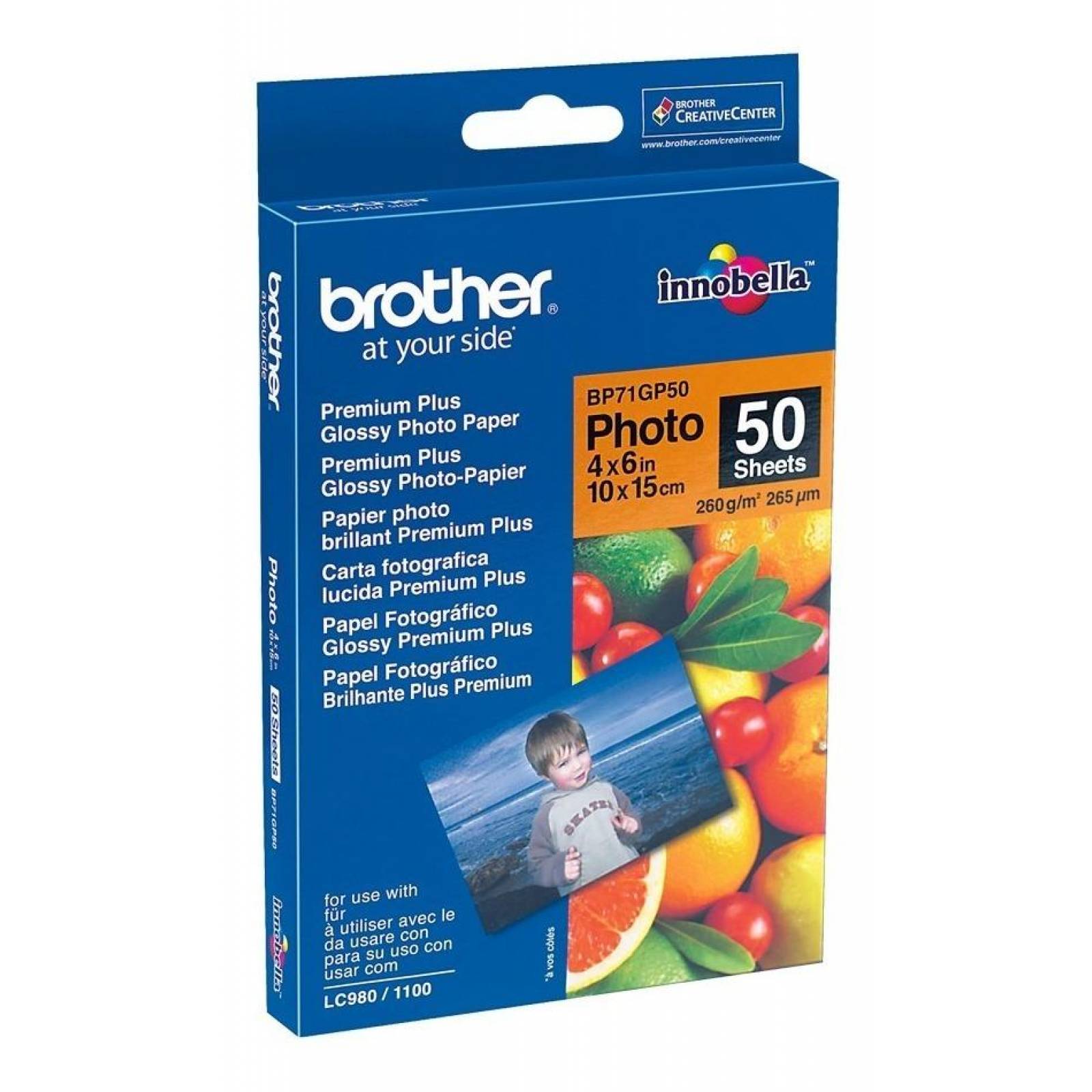 Papel Fotografico Brother Bp71glgr Brillante Tamaño