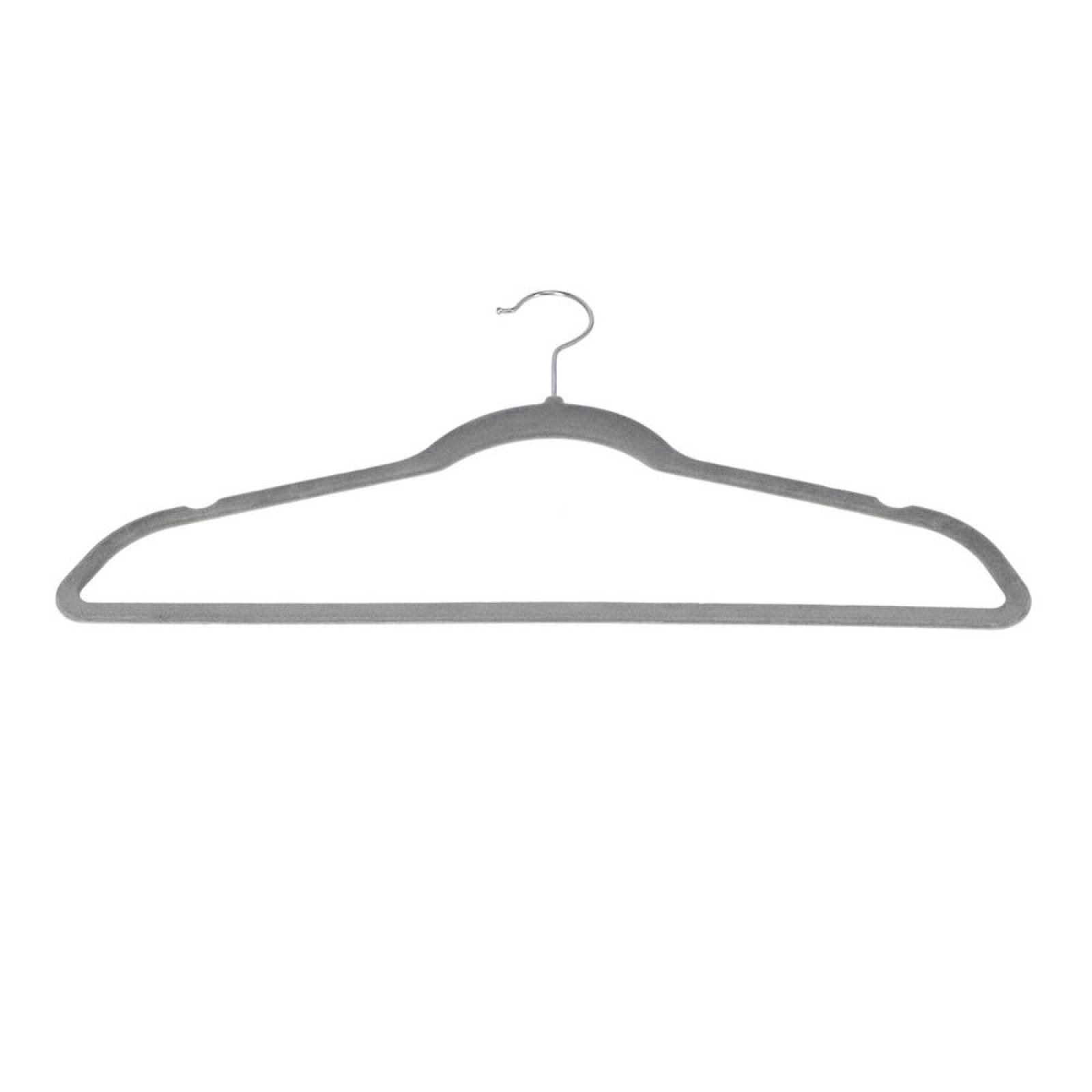 Ganchos Aterciopelados Gris 44.5 X 24 Cm 10 Piezas 