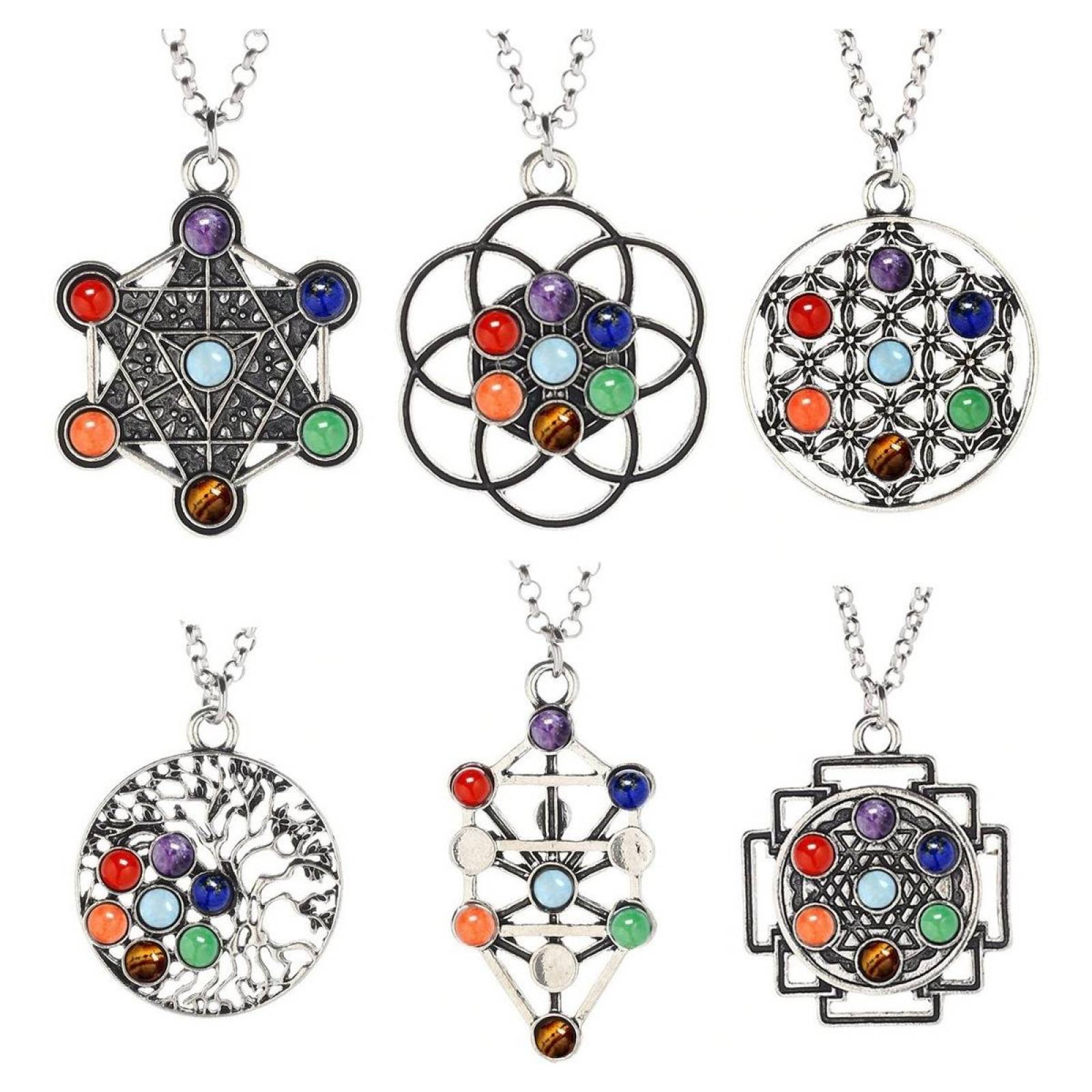 Collar Energético Con Dije 7 Chakras J-029 MODELO 8
