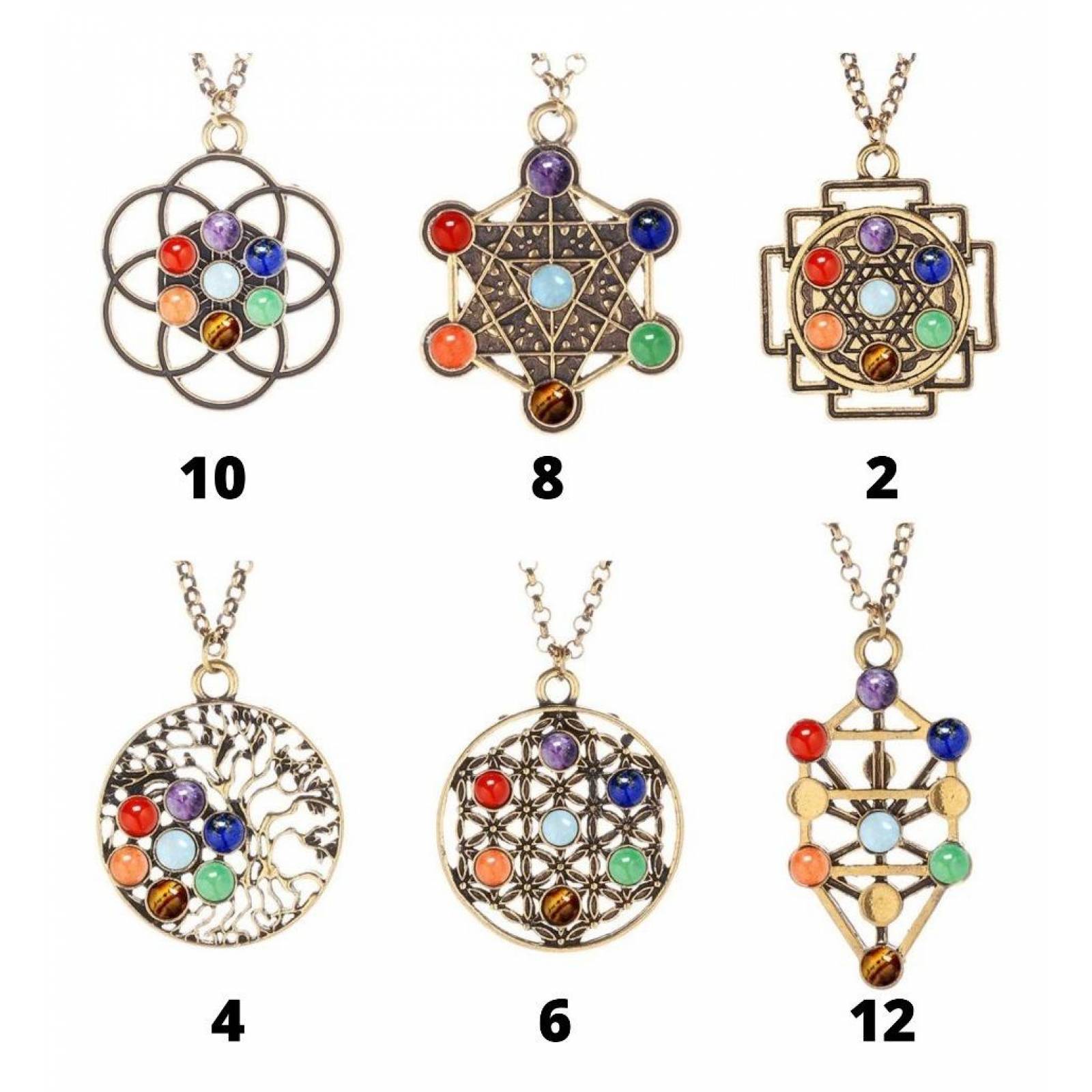 Collar Energético Con Dije 7 Chakras J-029 MODELO 12