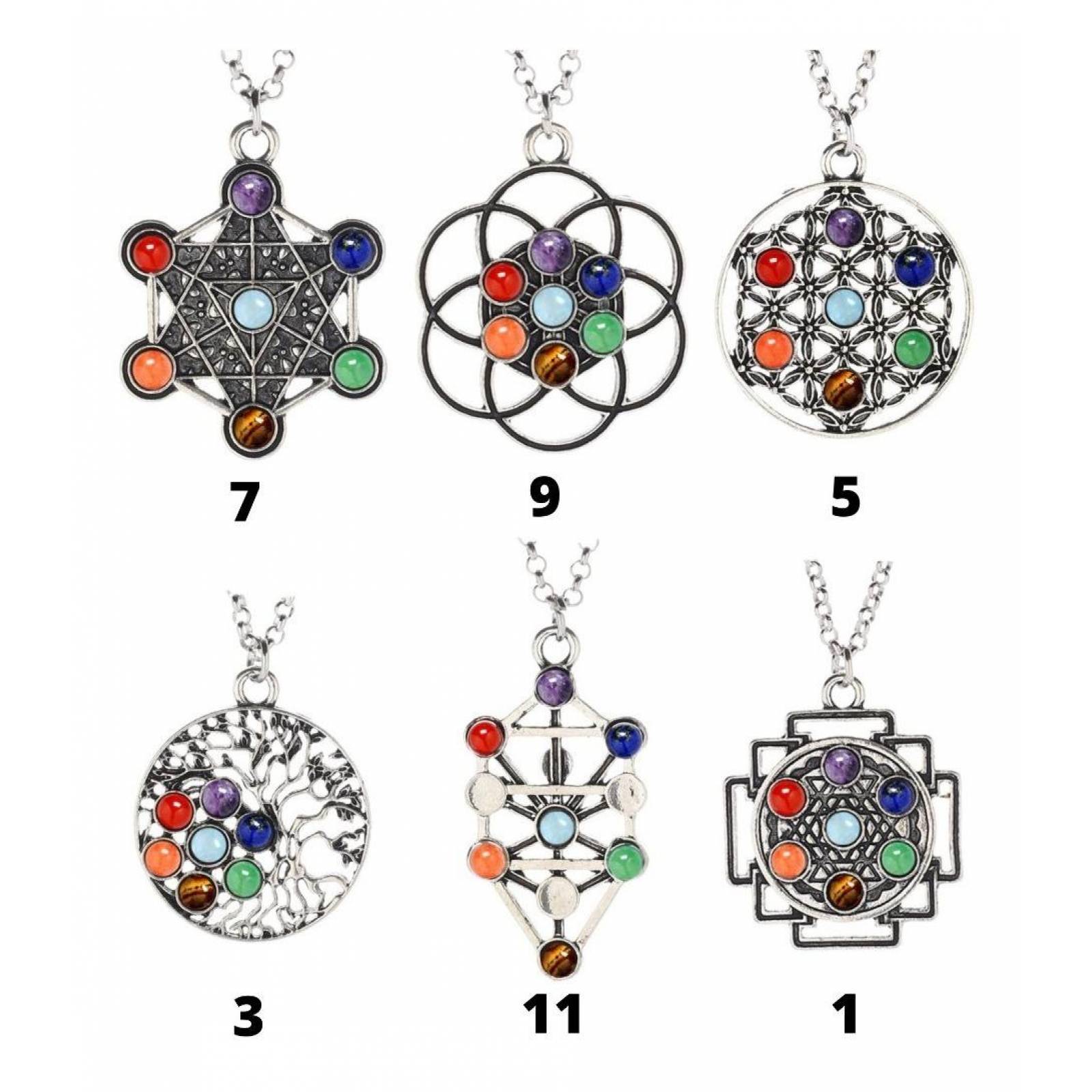 Collar Energético Con Dije 7 Chakras J-029 MODELO 12
