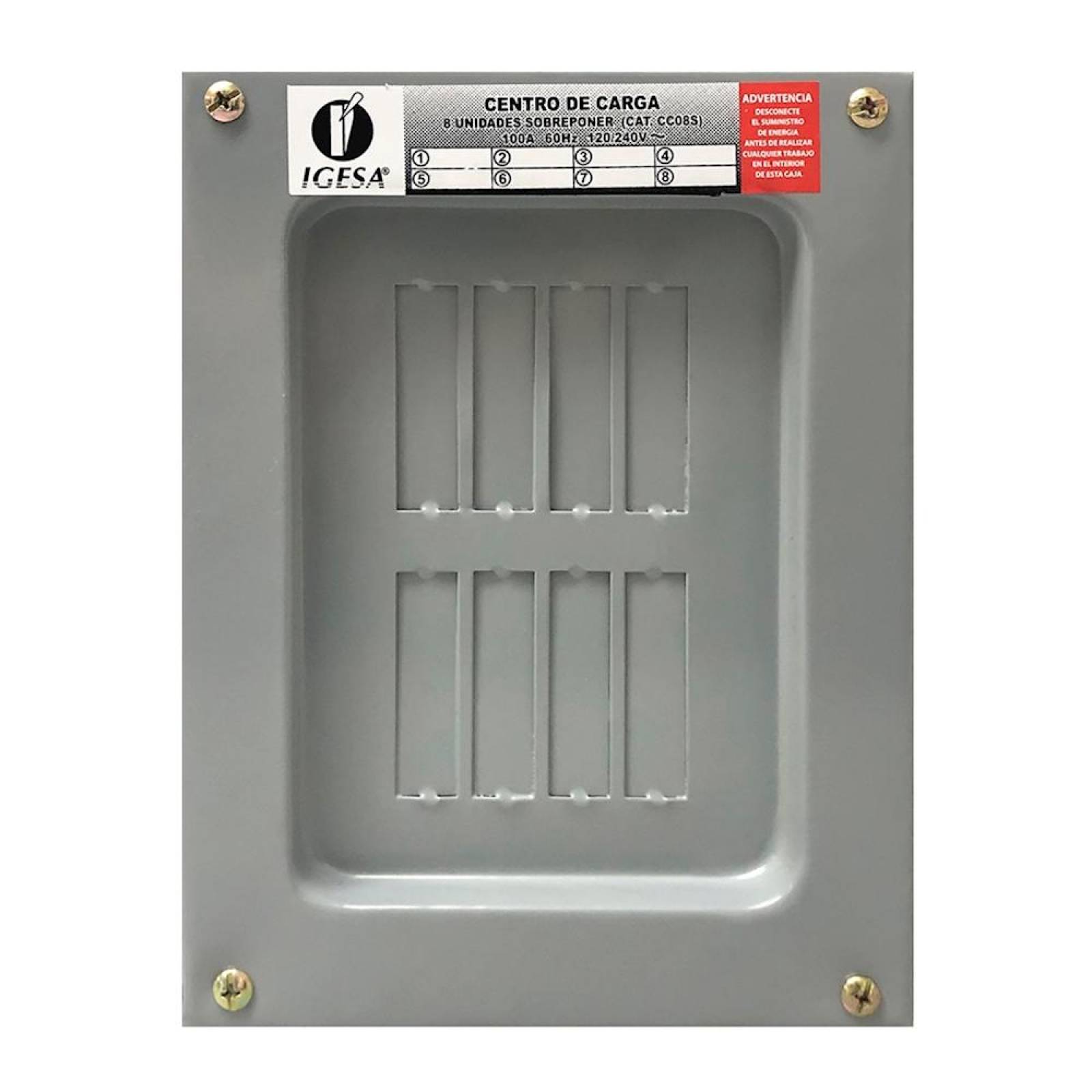 Centro De Carga 8 Polos De Sobreponer 100 Amperes Igesa 