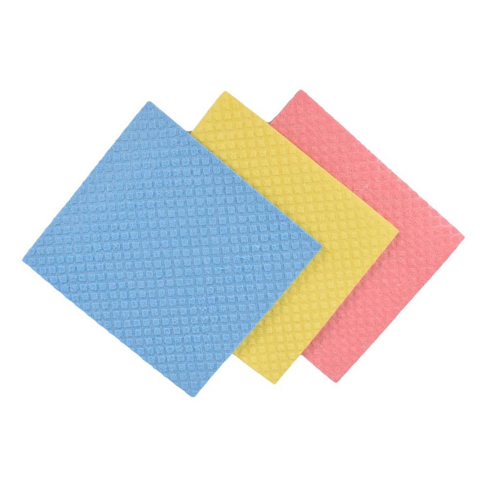 Kit 3 paquetes tela esponja 3 pack multicolor (9 piezas) 