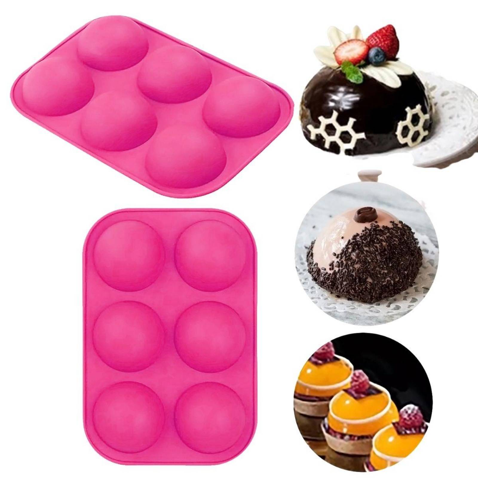 Semiesfera molde silicona bomba chocolate V-241 Rosa
