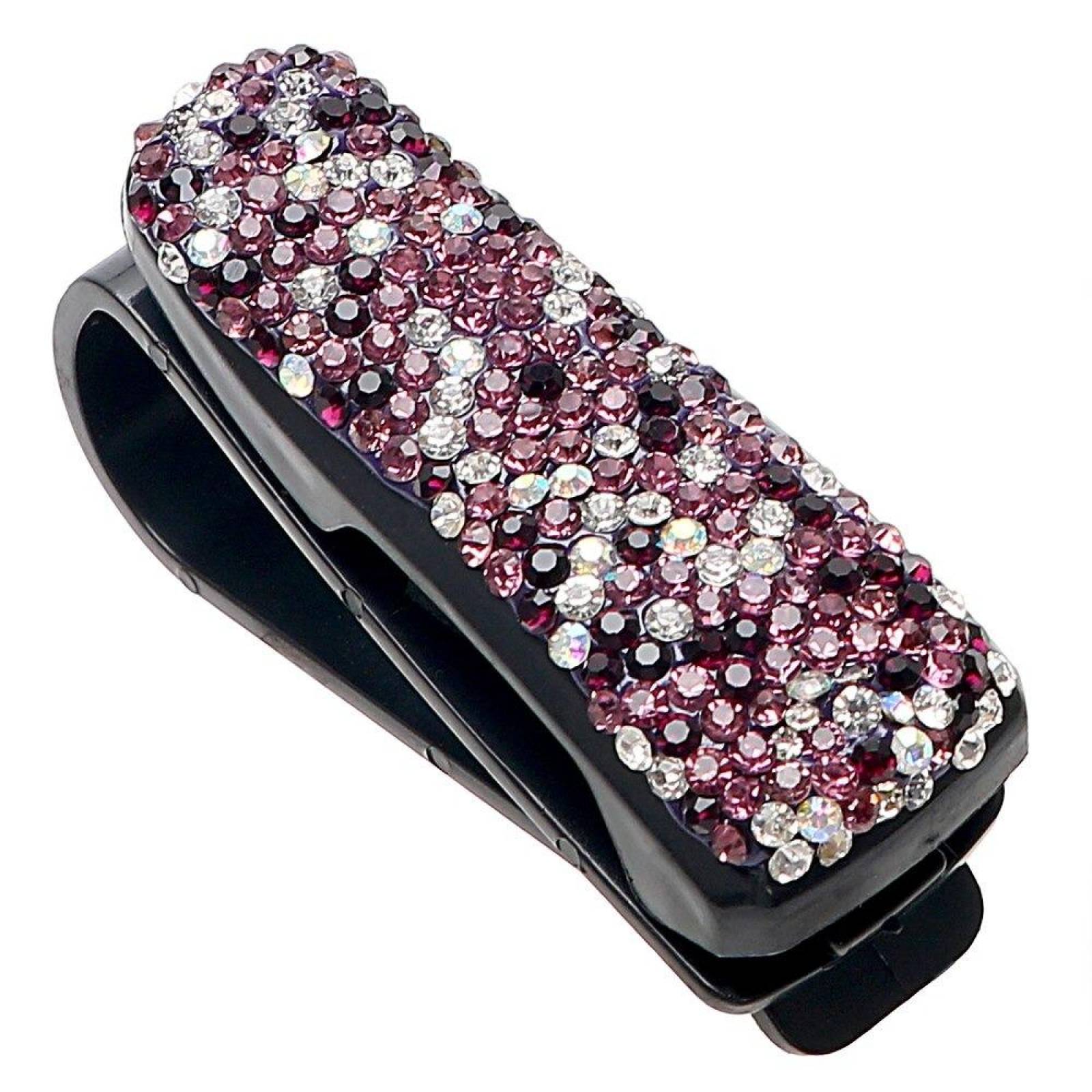 Clip para lentes gafas de carro mujer brillos A-244 Violeta