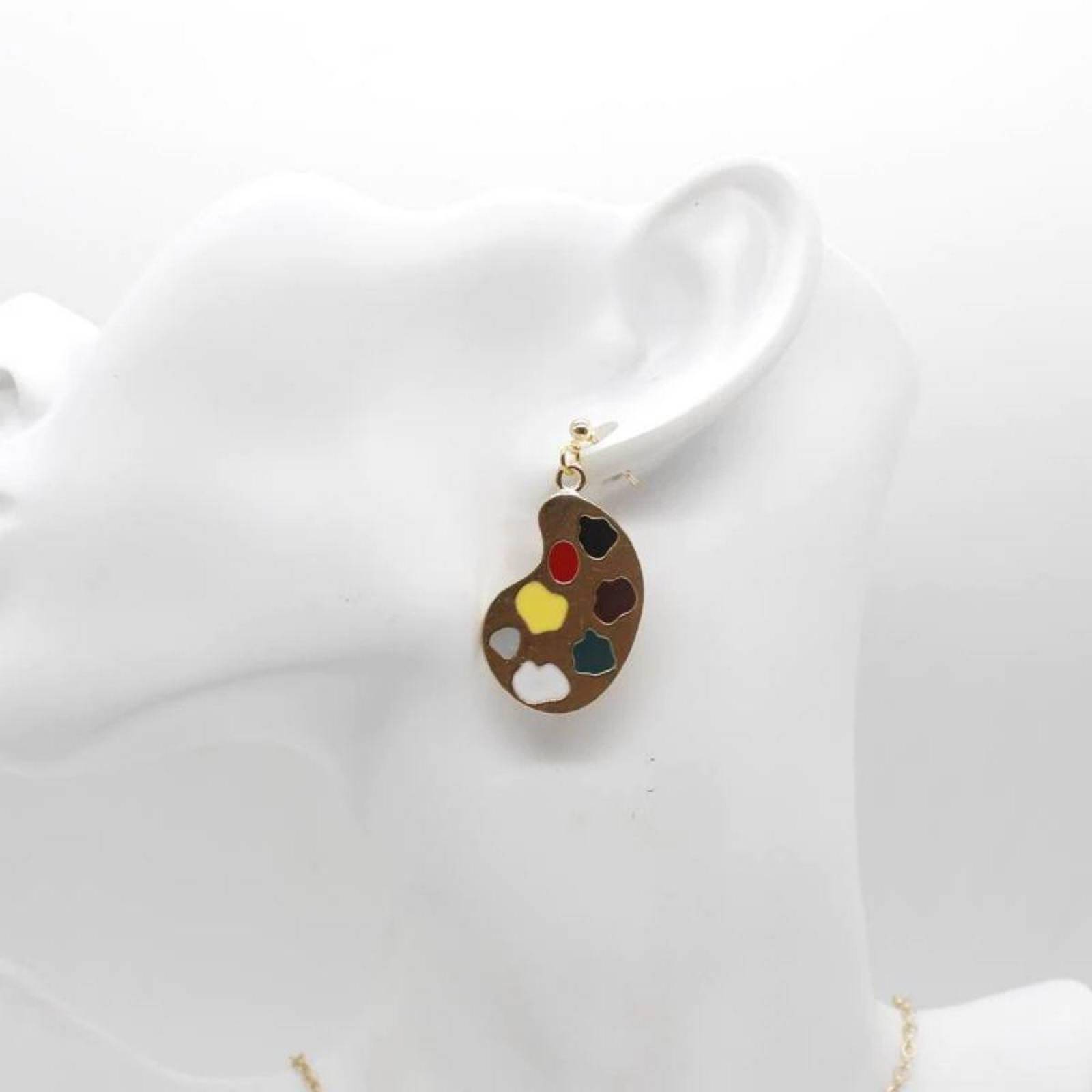 Pendientes de paleta pinceles para mujer arte V-239-1 