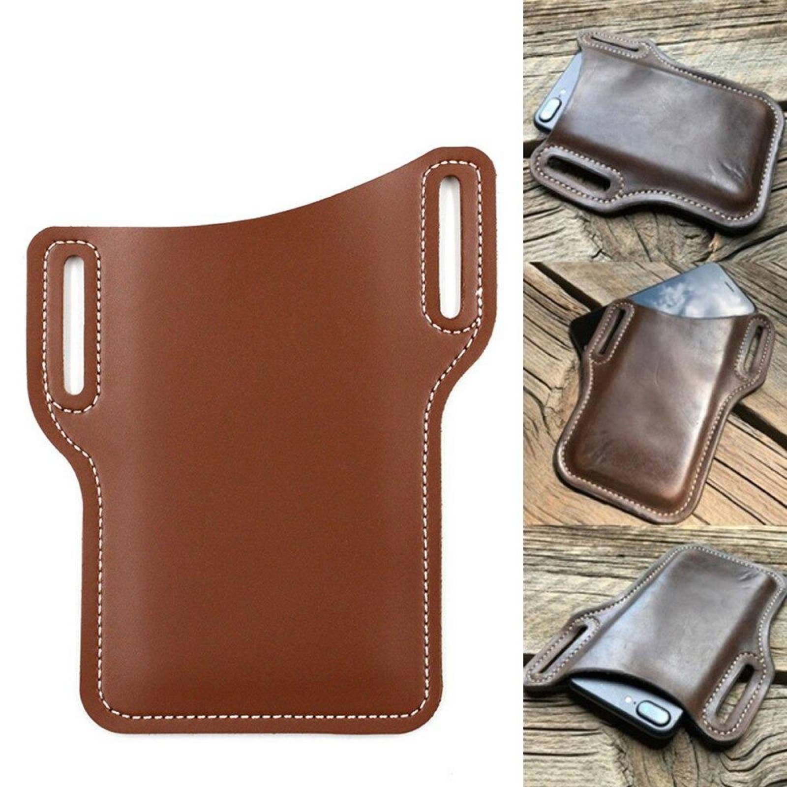 Funda teléfono de cuero para cinto cinturon A-260 Marrón