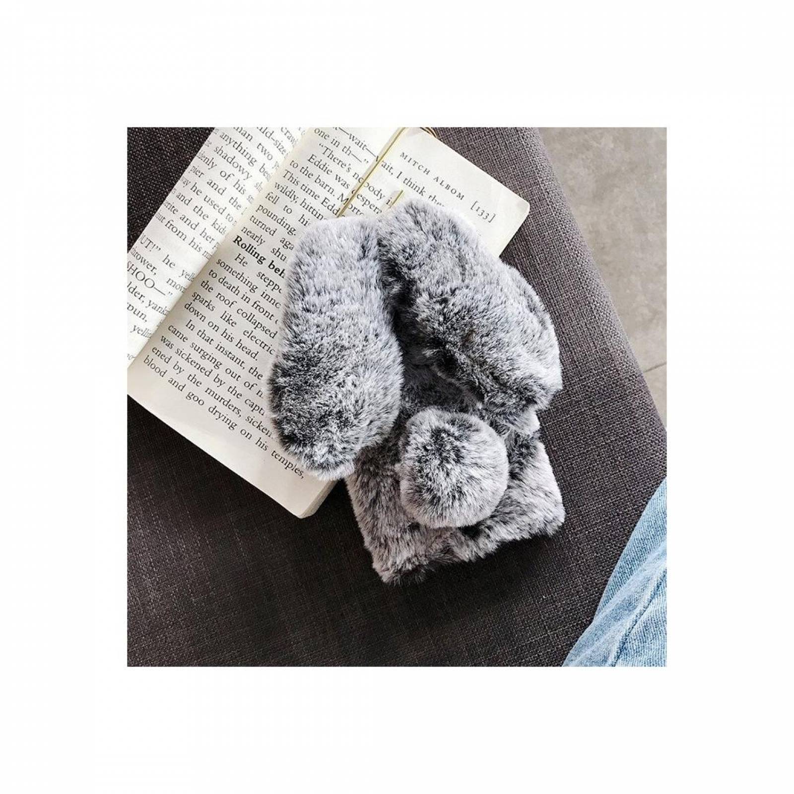 Funda conejo peluche orejas telefono 11 Pro y Max A-196 iPho11 Max Gris