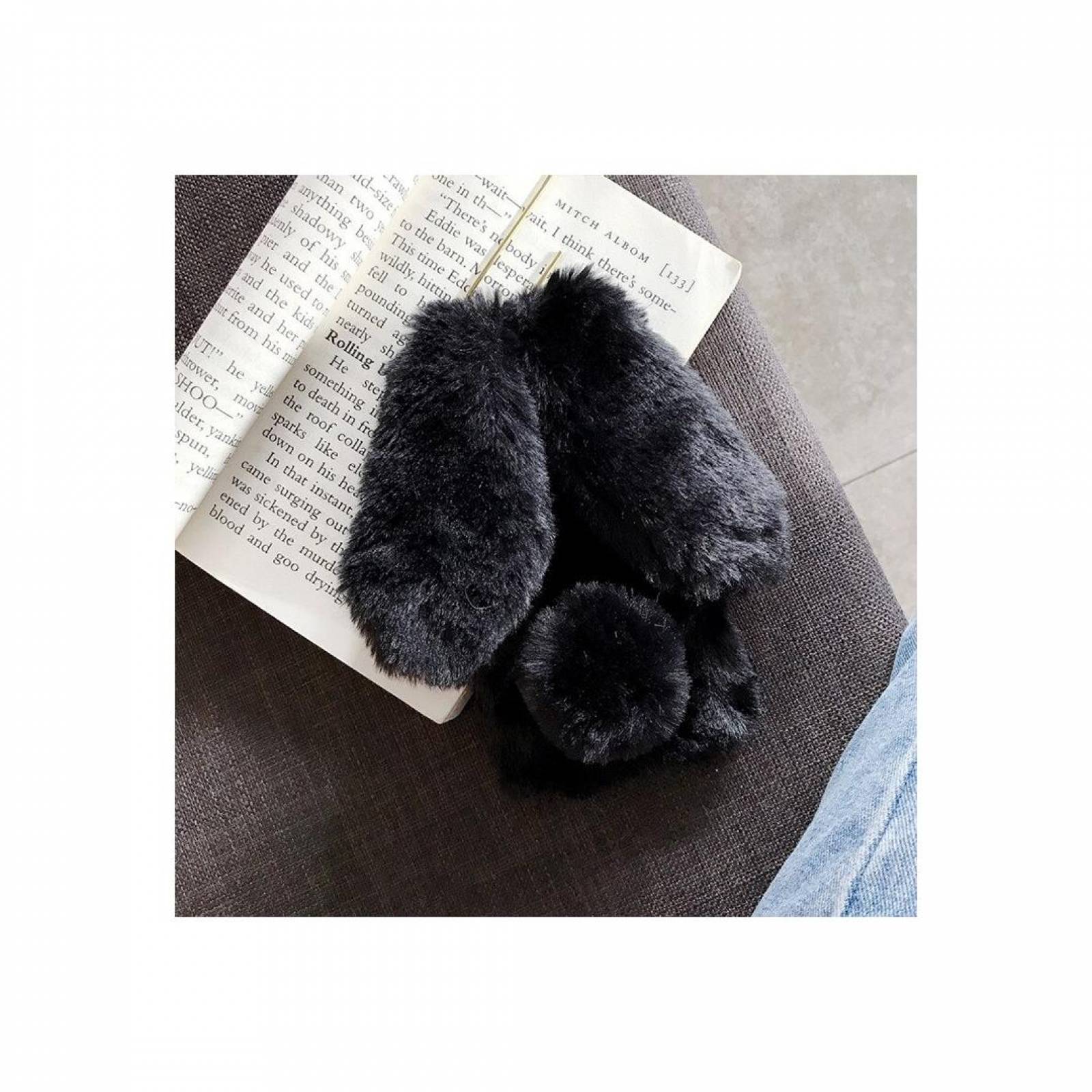 Funda conejo peluche orejas telefono 11 Pro y Max A-196 iPho11 Max Neg