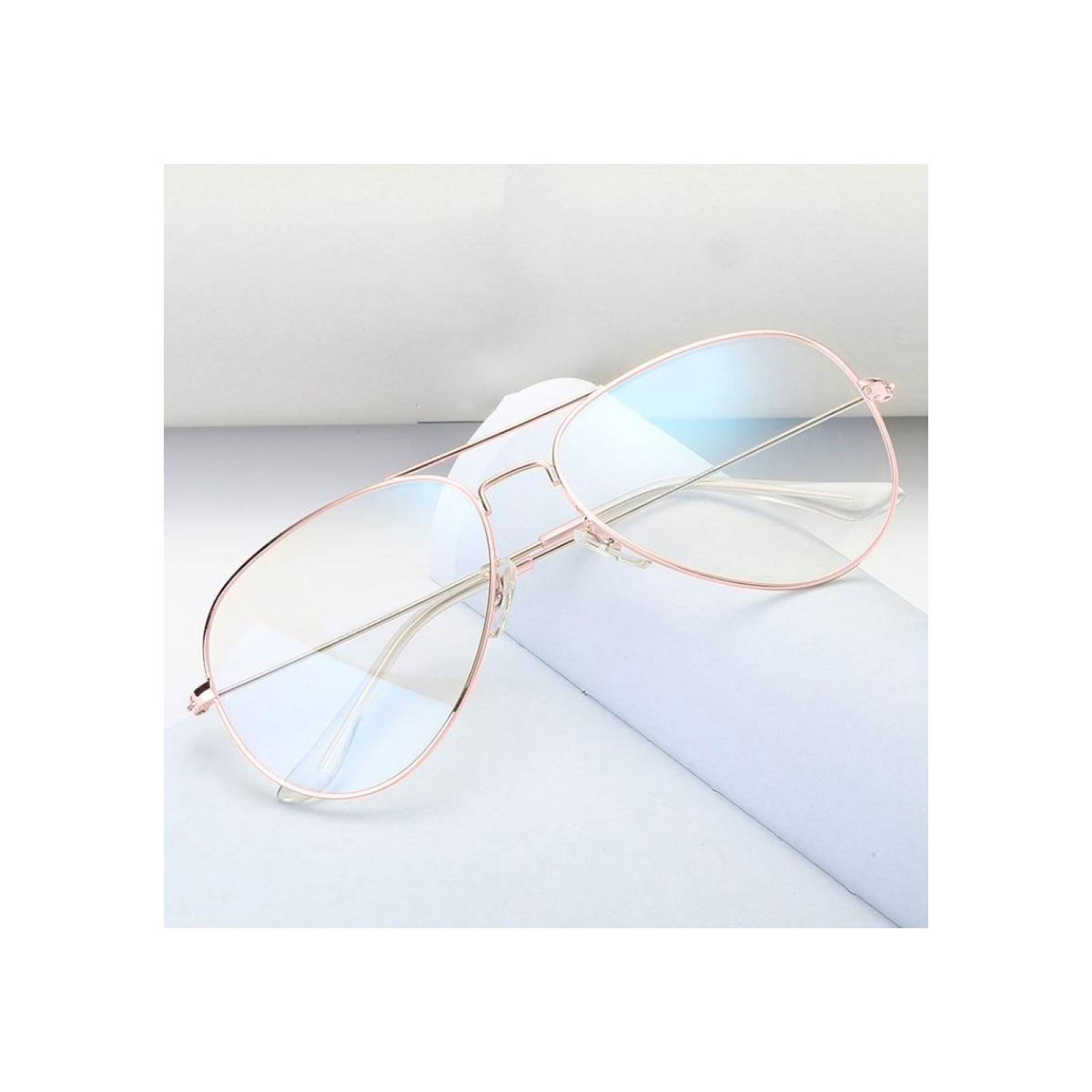 Lentes Gafas Para Luz Azul Aviador Hombre Mujer A-119 PLATEADO