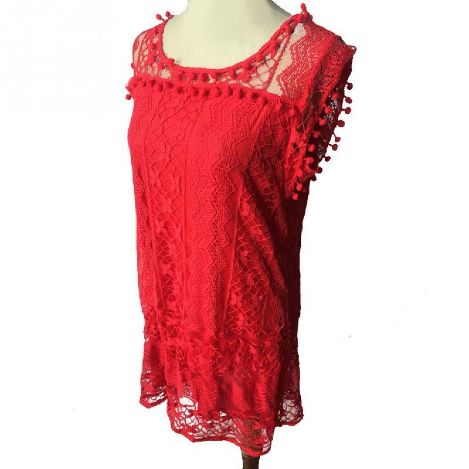 Vestido Casual Verano Sin Mangas De Encaje J-068 