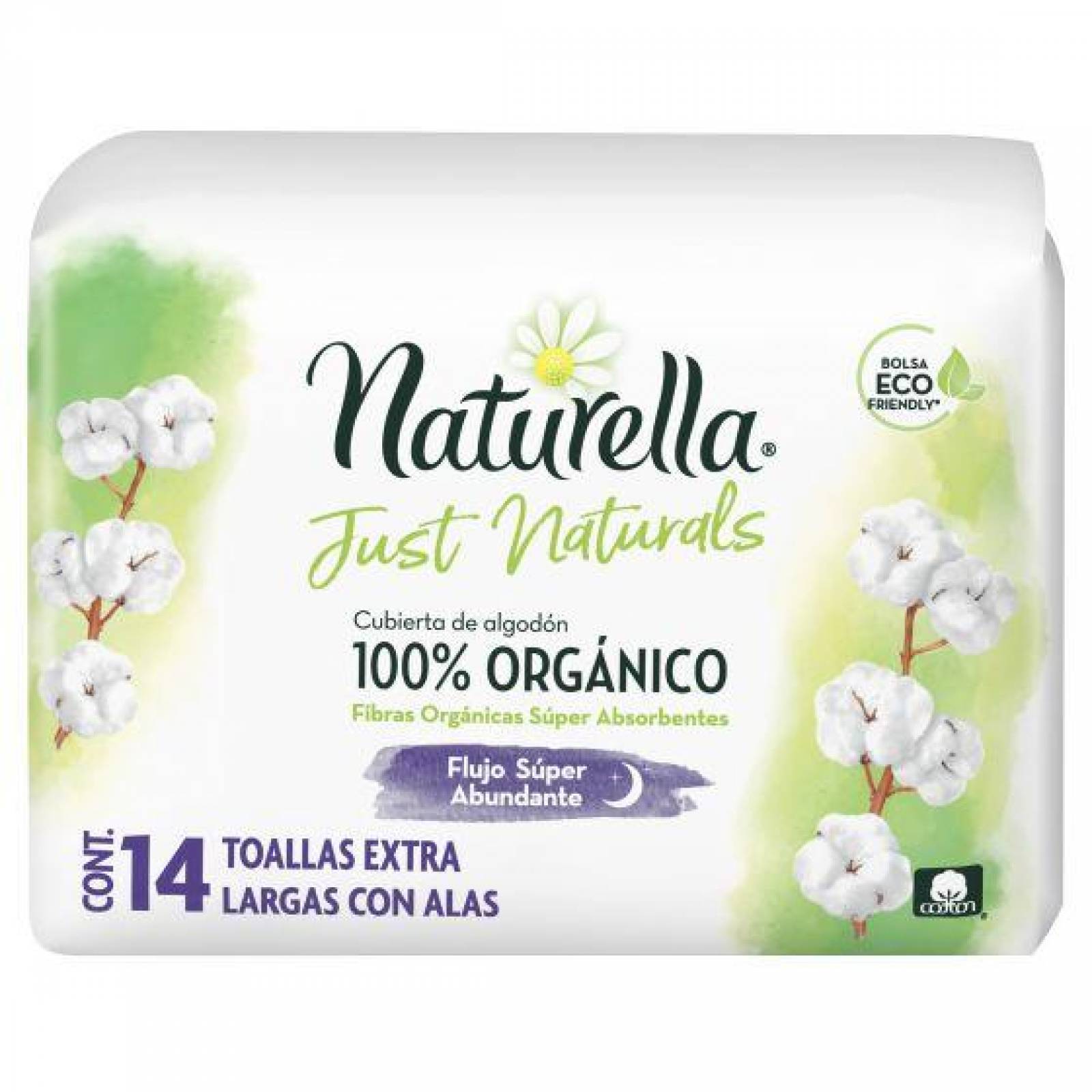 Toalla Femenina Naturals Nocturna 14 pz 