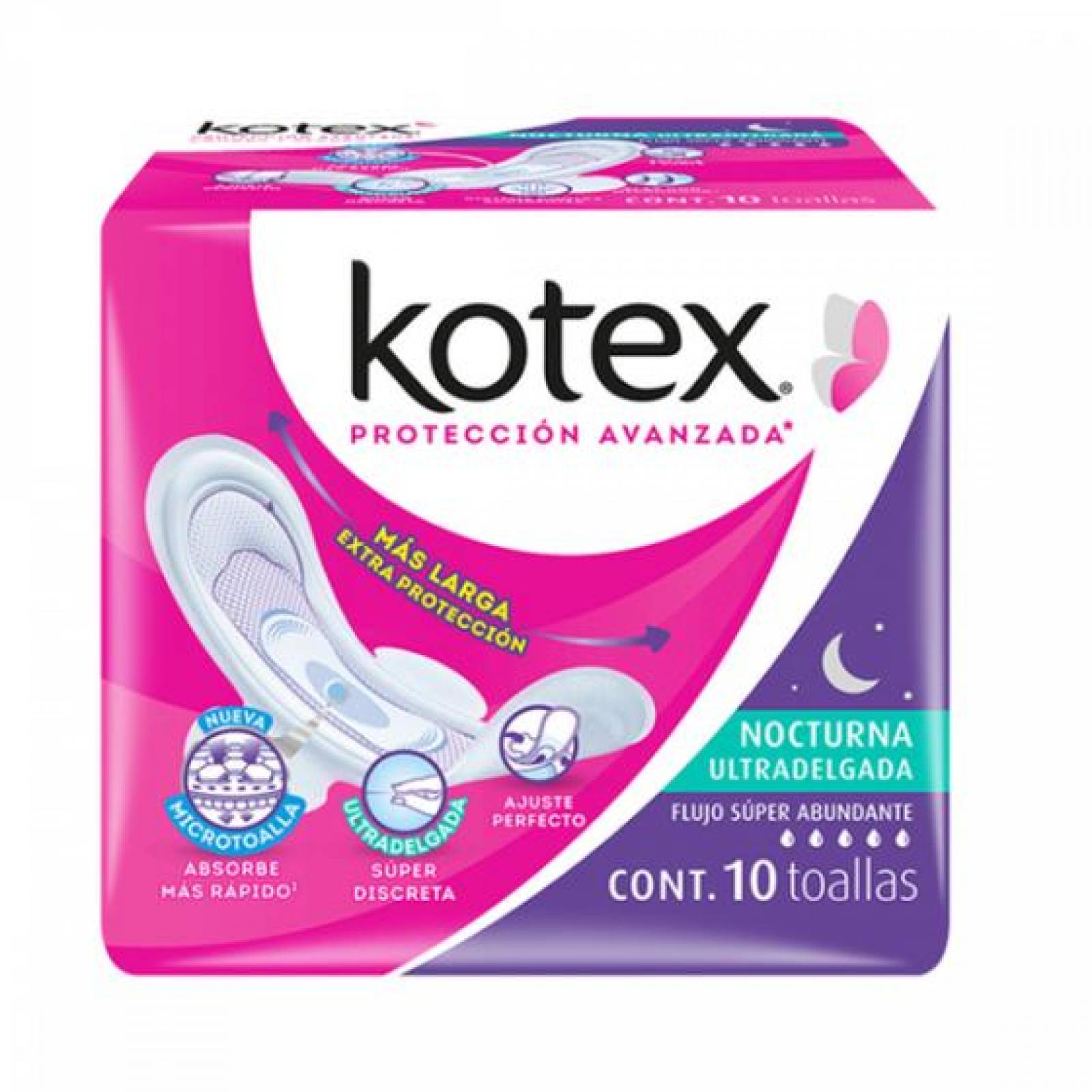 Toalla Femenina Nocturna Ultradelgada 10 pz 