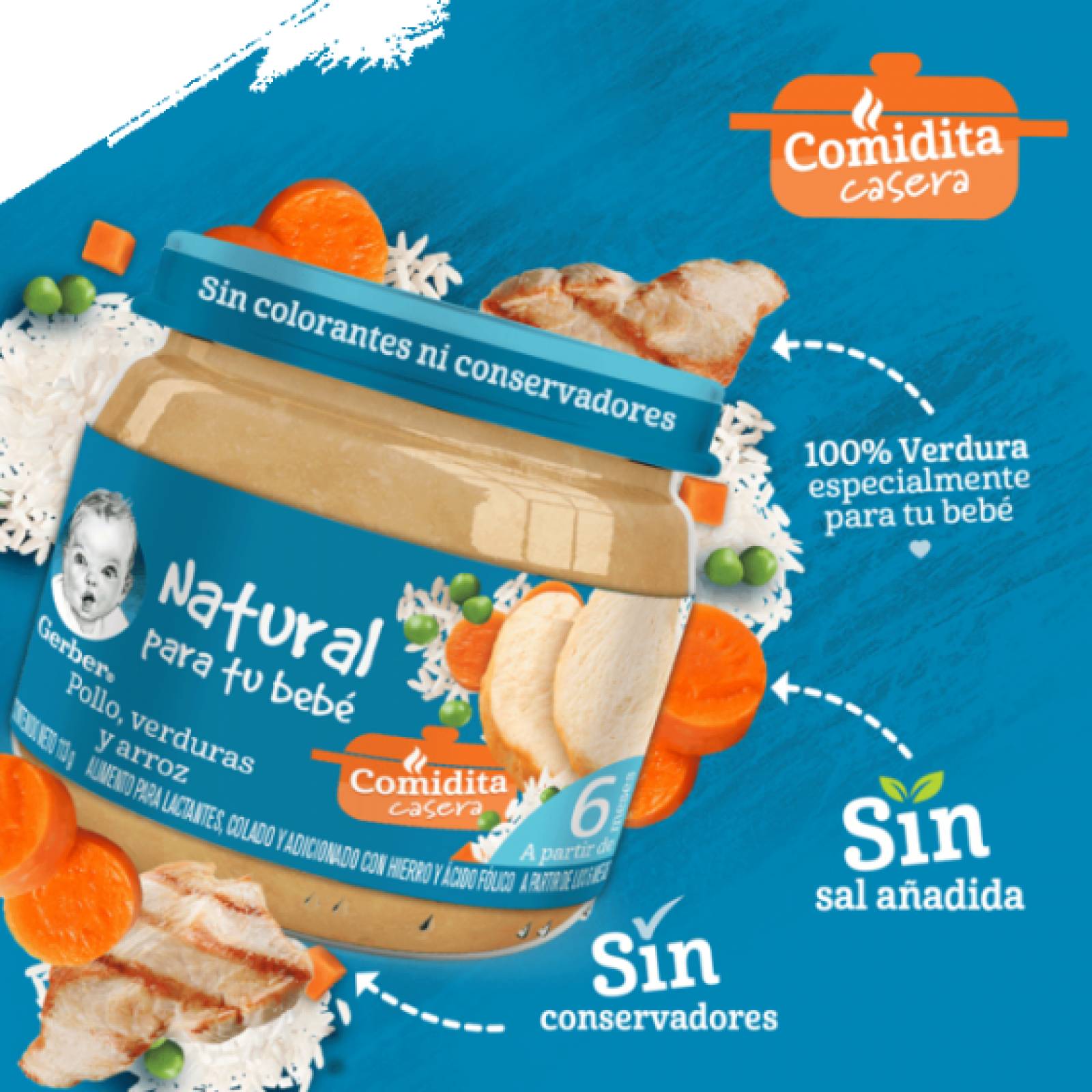 Papilla Et 2 Verdura Pollo Arroz 113 gr 