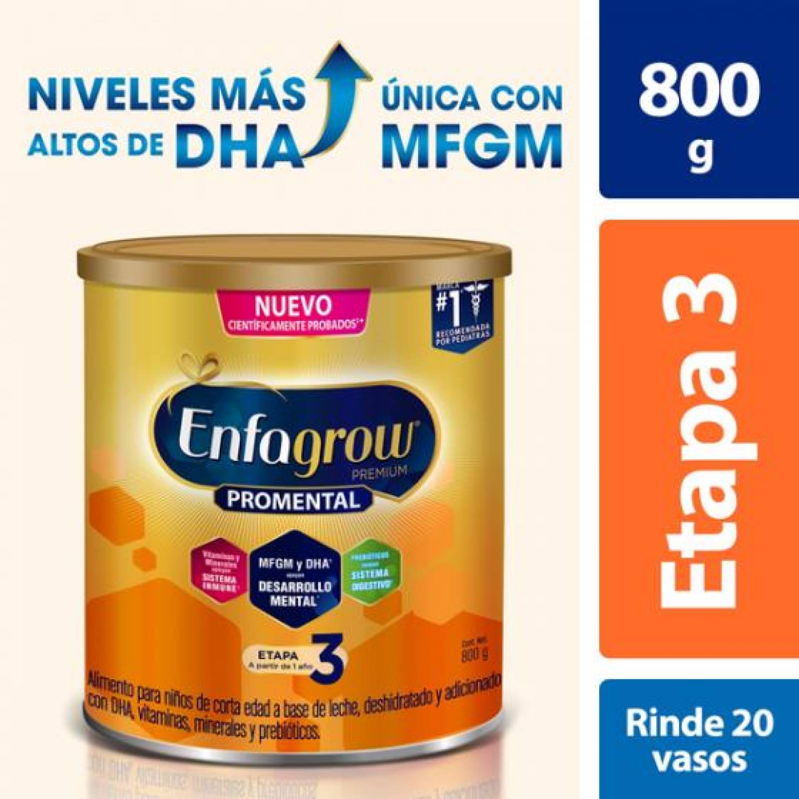 Alimento en Polvo Enfagrow Promental Etapa 3, 800g 800 gr 