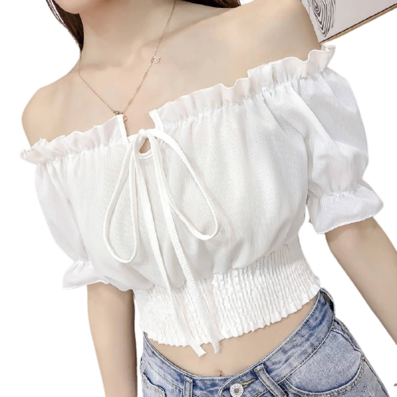 Blusa Para Mujer Hombros Descubiertos Manga Corta M-100