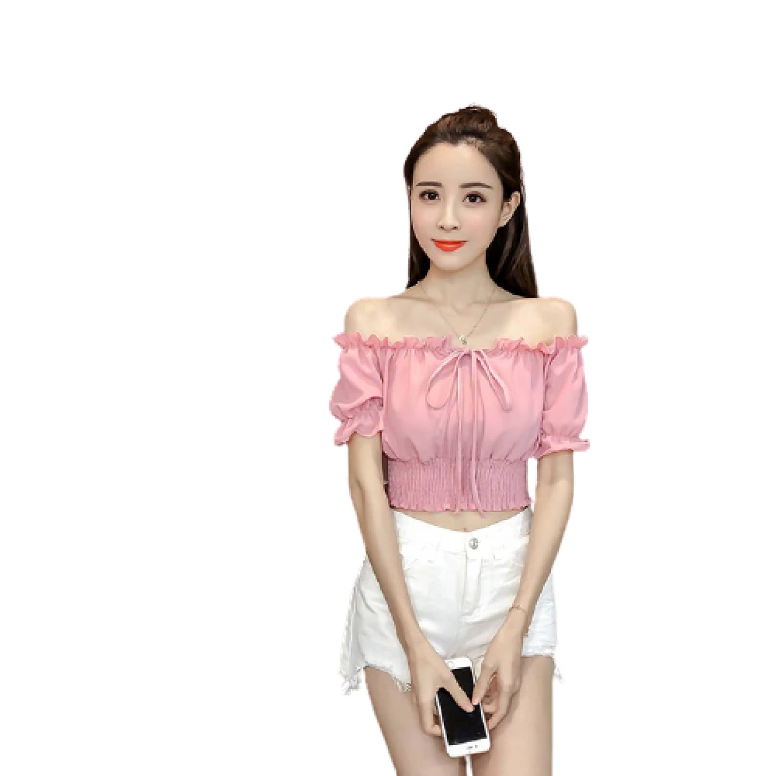 Blusa Para Mujer Hombros Descubiertos Manga Corta M-100