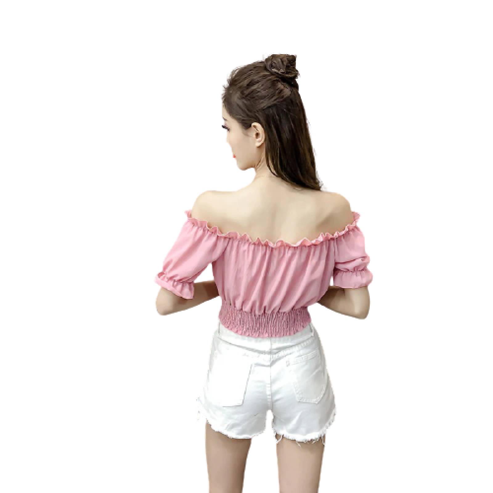 Blusa Para Mujer Hombros Descubiertos Manga Corta M-100