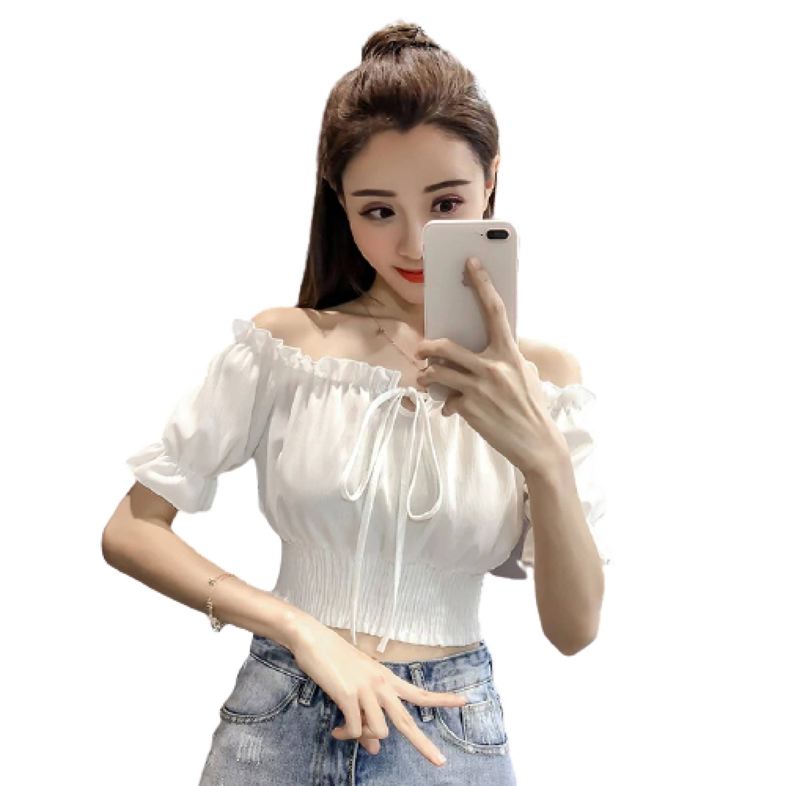 Blusa Para Mujer Hombros Descubiertos Manga Corta M-100