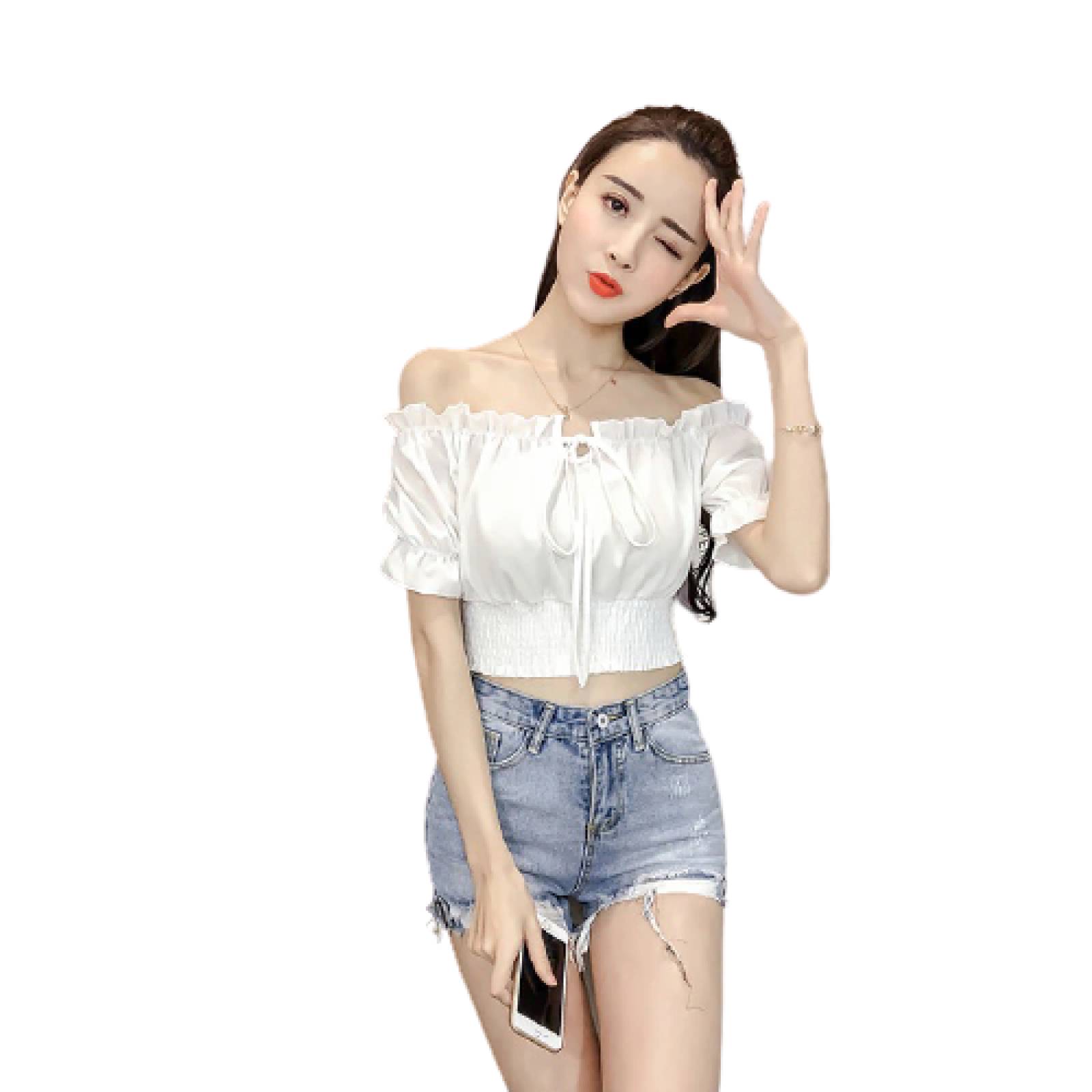 Blusa Para Mujer Hombros Descubiertos Manga Corta M-100