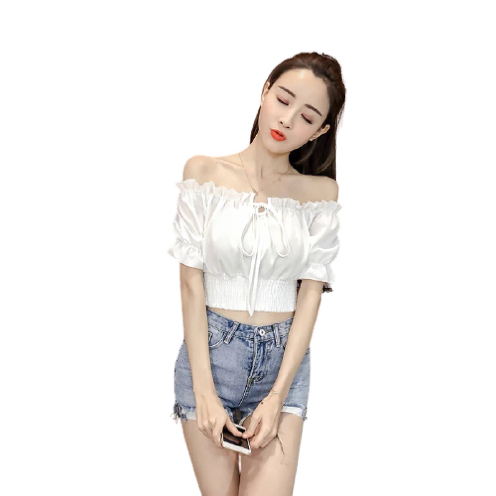 Blusa Para Mujer Hombros Descubiertos Manga Corta M-100