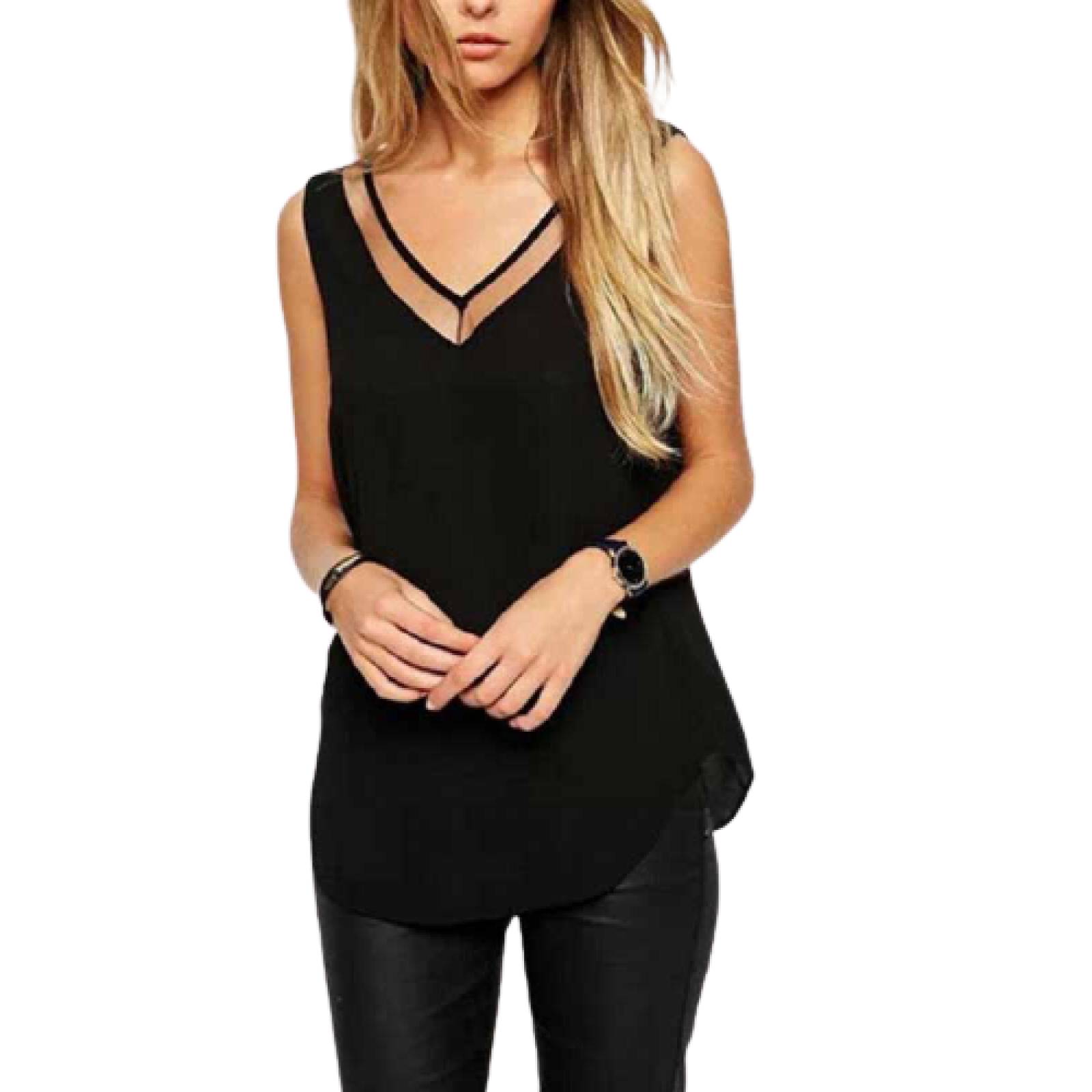 Blusa De Gasa Con Transparencias Moda Dama M-143 