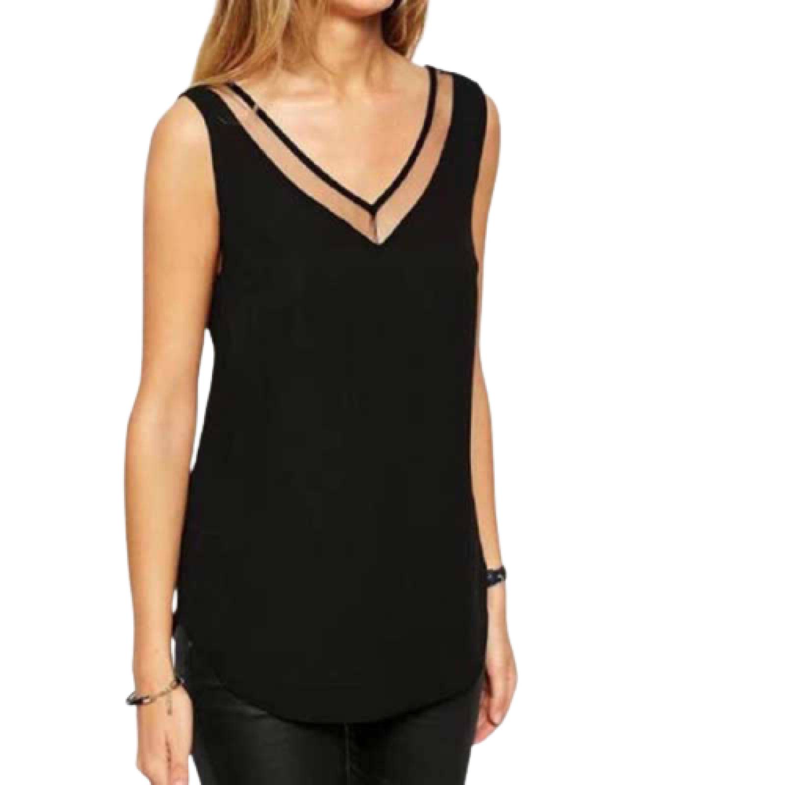 Blusa De Gasa Con Transparencias Moda Dama M-143 