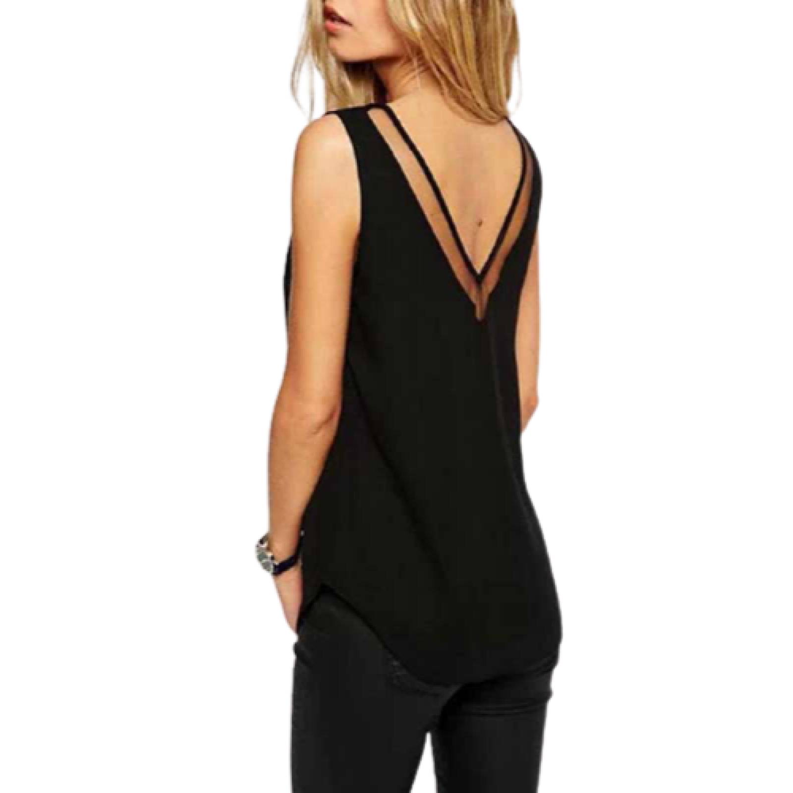 Blusa De Gasa Con Transparencias Moda Dama M-143 