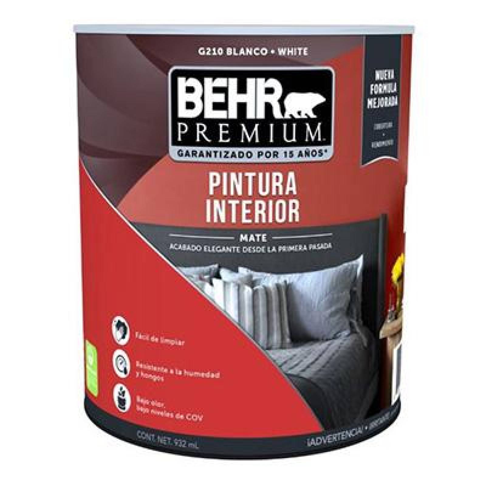 PINTURA PREMIUM MATE PARA INTERIOR BLANCO 