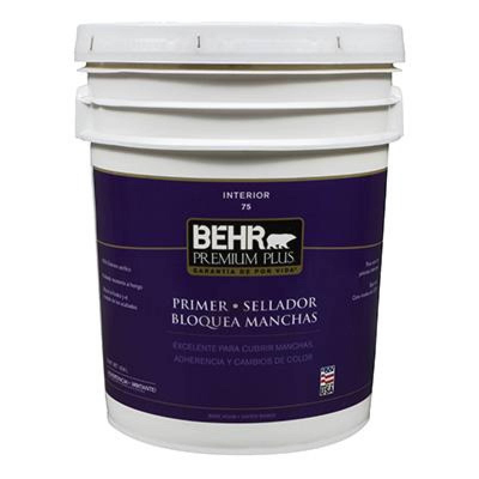 PRIMER Y SELLADOR BLOQUEAMANCHAS INTERIOR BEHR PREMIUM PLUS 18.6 L 