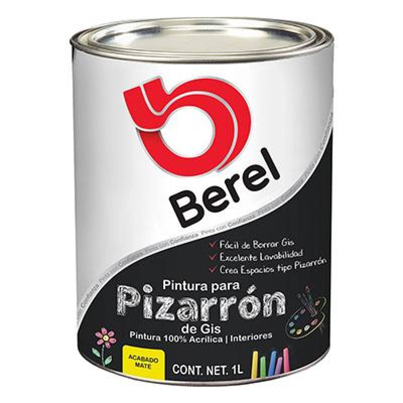 PINTURA BEREL PIZARRON NEGRO 1 L 