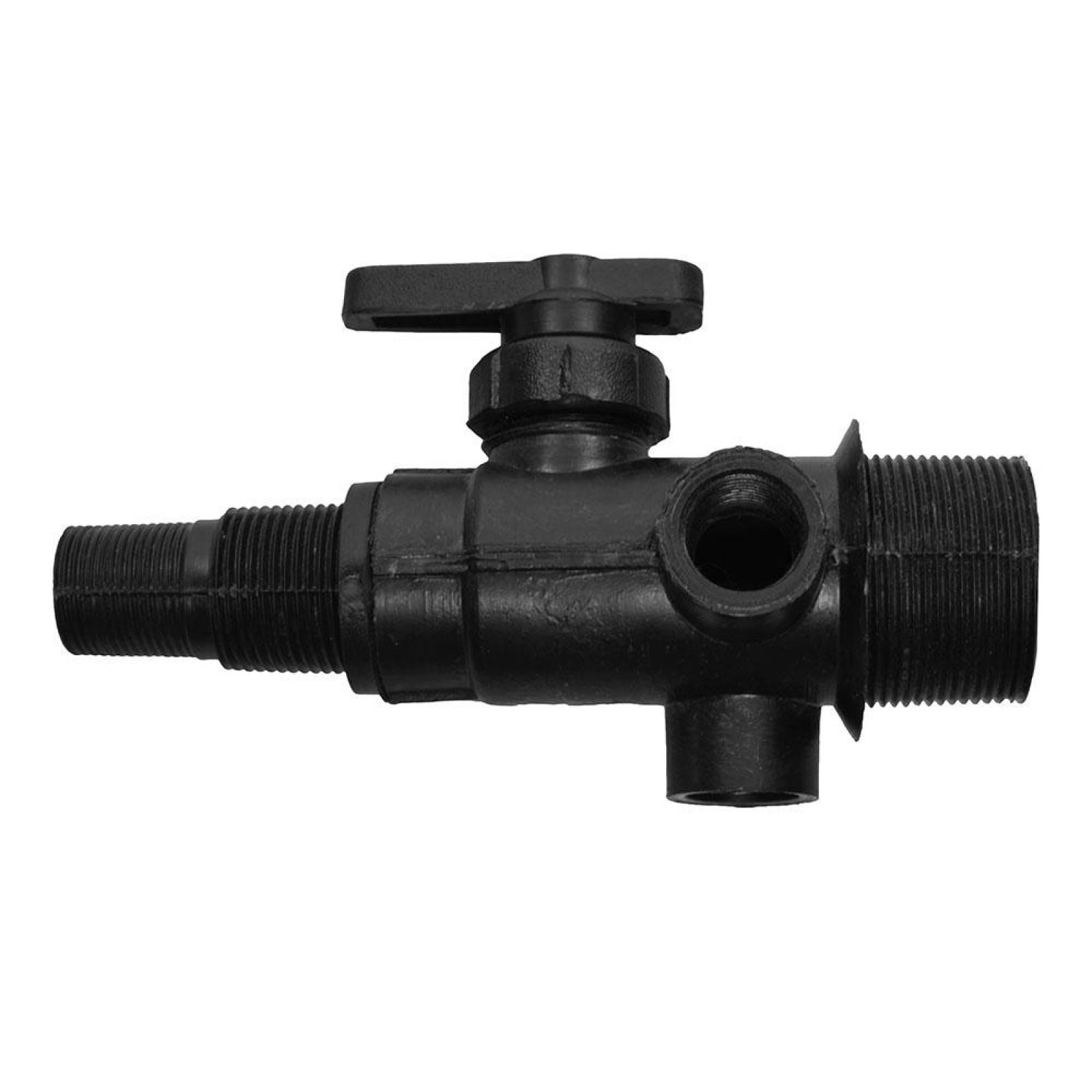 MULTICONECTOR CON LLAVE PARA TINACO DE 18.5 CM NEGRO 