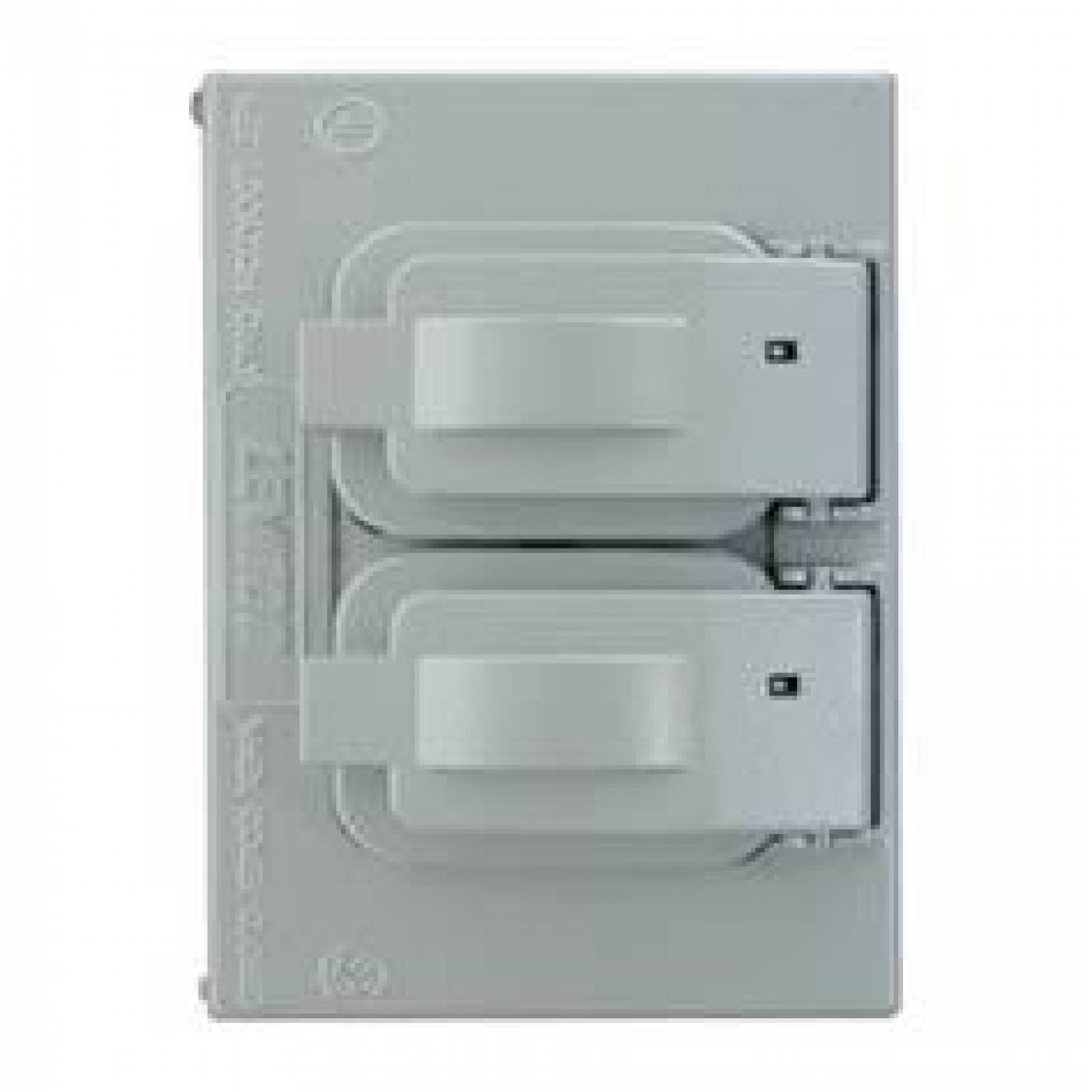 PLACA PARA INTEMPERIE PARA CONTACTO DÚPLEX DE METAL GRIS